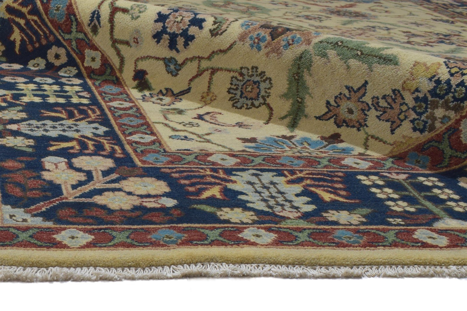 8' X 10' Rug Wool Beige Persian Hand Knotted Mughal Oriental Large Carpet 7864200822933