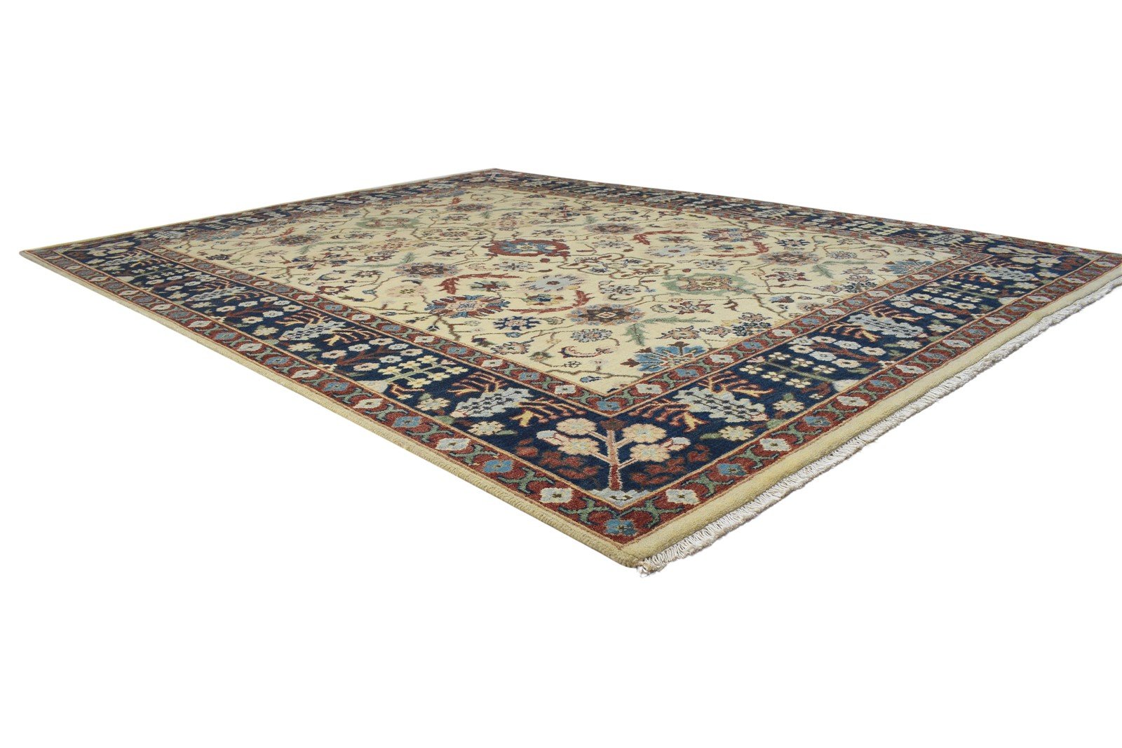 8' X 10' Rug Wool Beige Persian Hand Knotted Mughal Oriental Large Carpet 7864200822933