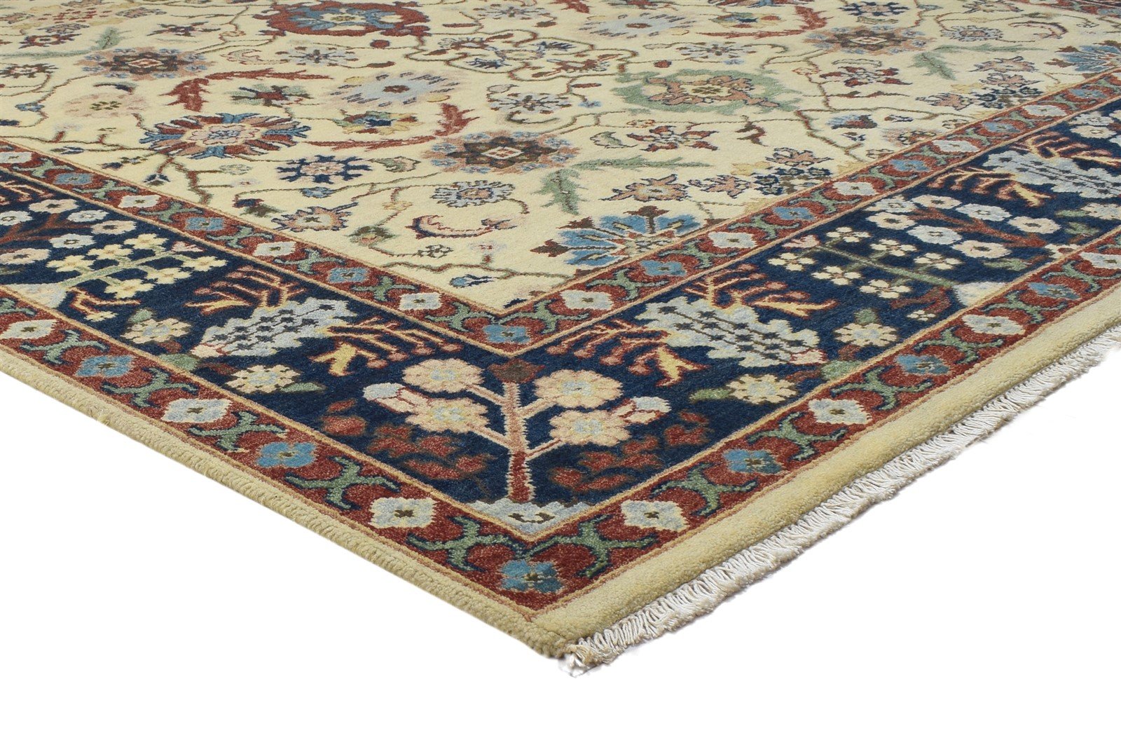 8' X 10' Rug Wool Beige Persian Hand Knotted Mughal Oriental Large Carpet 7864200822933