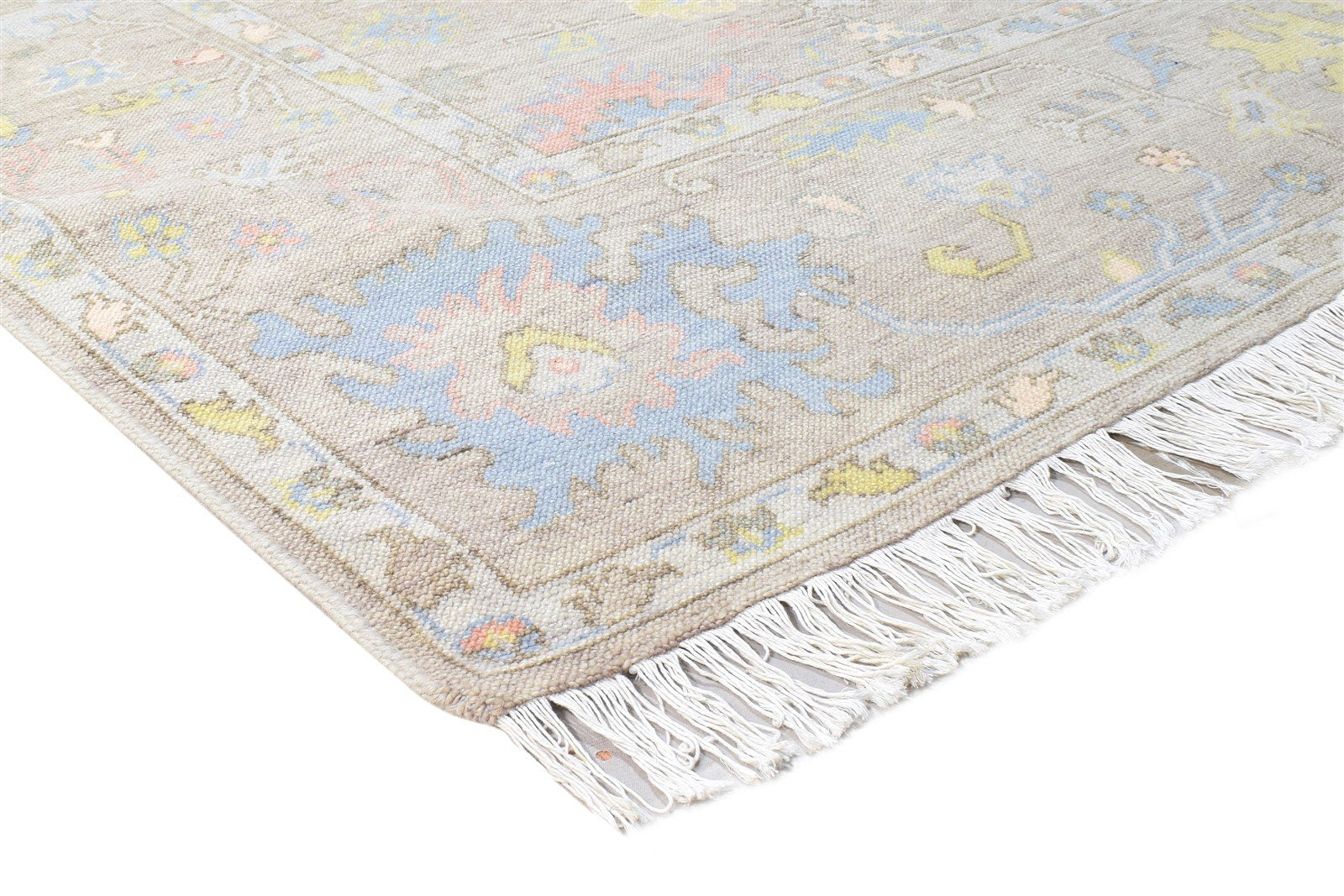 8' X 10' Rug Wool Beige Persian Hand Knotted Oushak Oriental Large Carpet 7864574345365