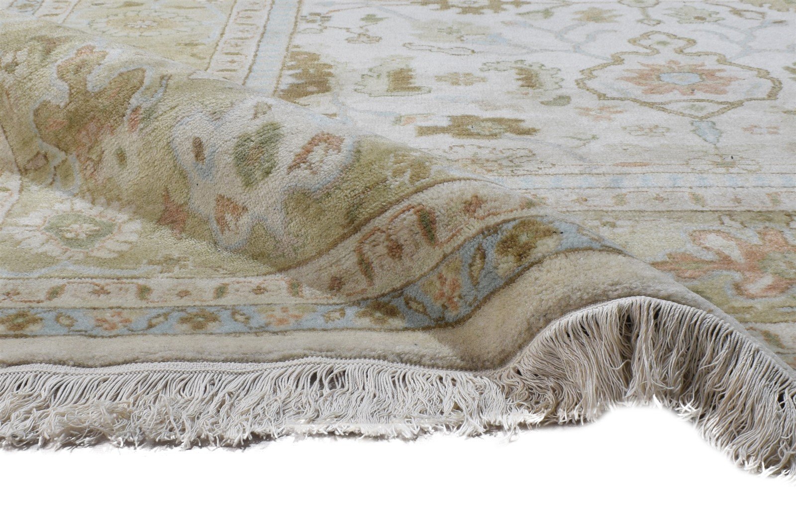 8' X 10' Rug Wool Beige Persian Hand Knotted Oushak Oriental Large Carpet 7864911593621
