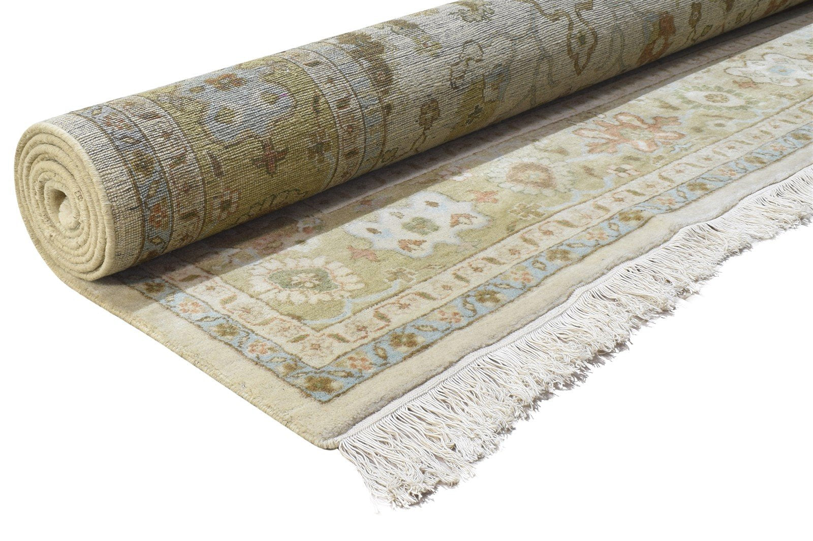 8' X 10' Rug Wool Beige Persian Hand Knotted Oushak Oriental Large Carpet 7864911593621