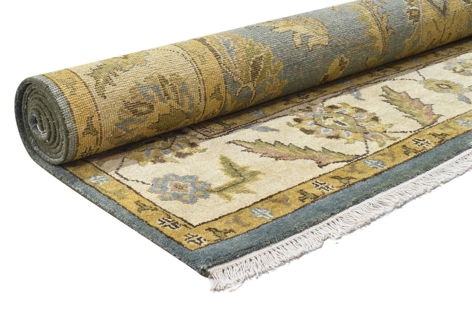 8' X 10' Rug Wool Blue Persian Hand Knotted Agra Oriental Large Carpet 7864168153237