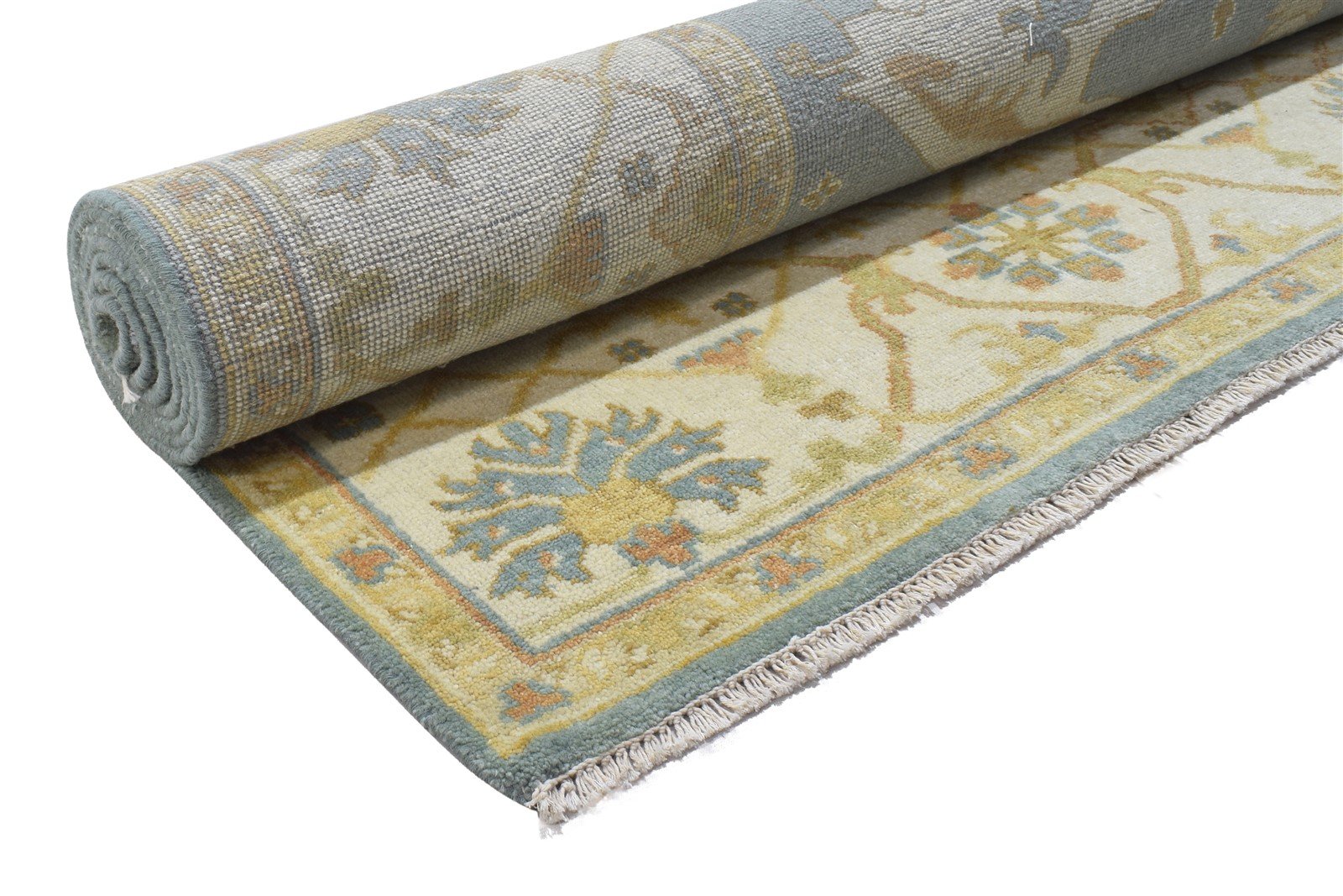 8' X 10' Rug Wool Blue Persian Hand Knotted Oushak Oriental Large Carpet 7864184307861