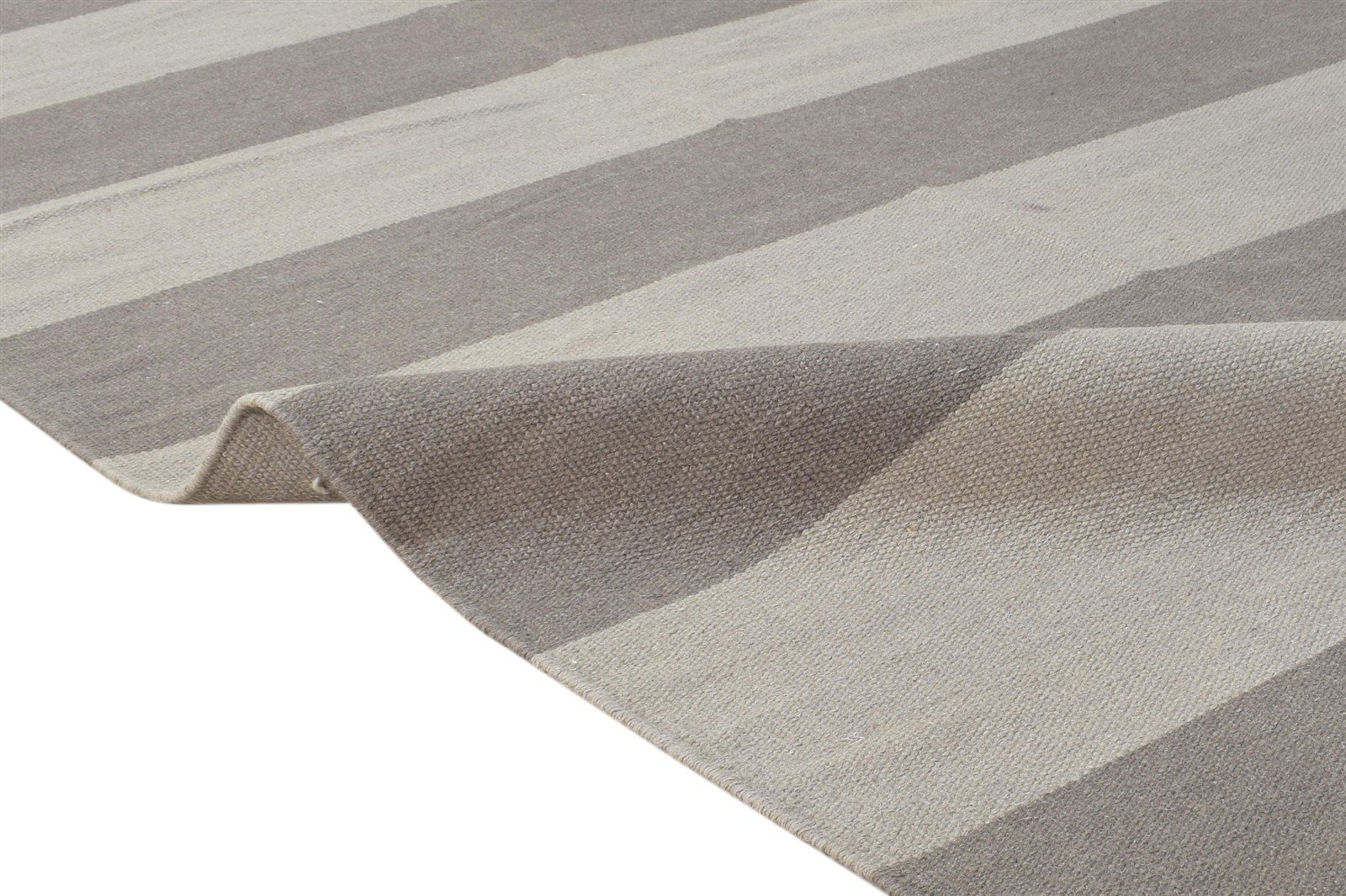 8' X 10' Rug Wool Brown Dhurrie Large Carpet 7865189040277