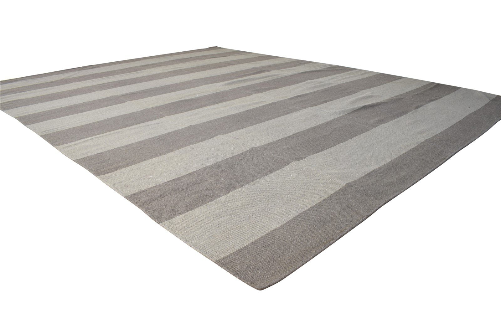 8' X 10' Rug Wool Brown Dhurrie Large Carpet 7865189040277