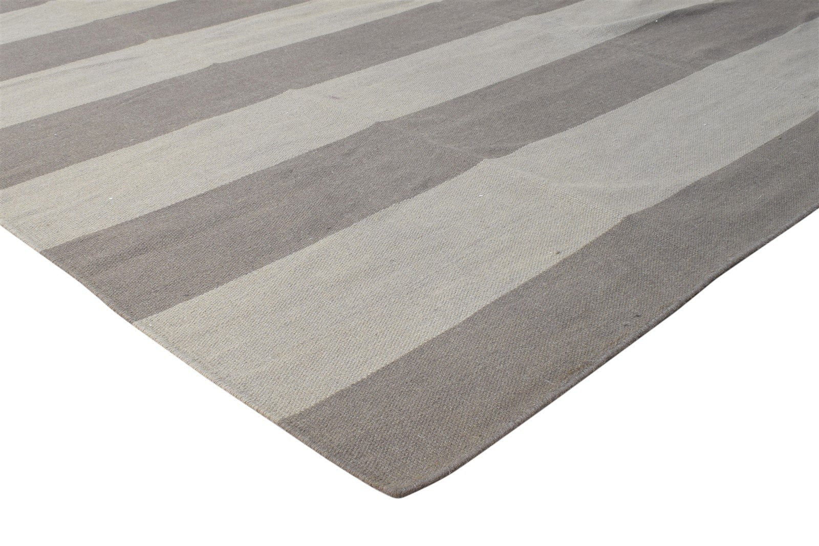 8' X 10' Rug Wool Brown Dhurrie Large Carpet 7865189040277