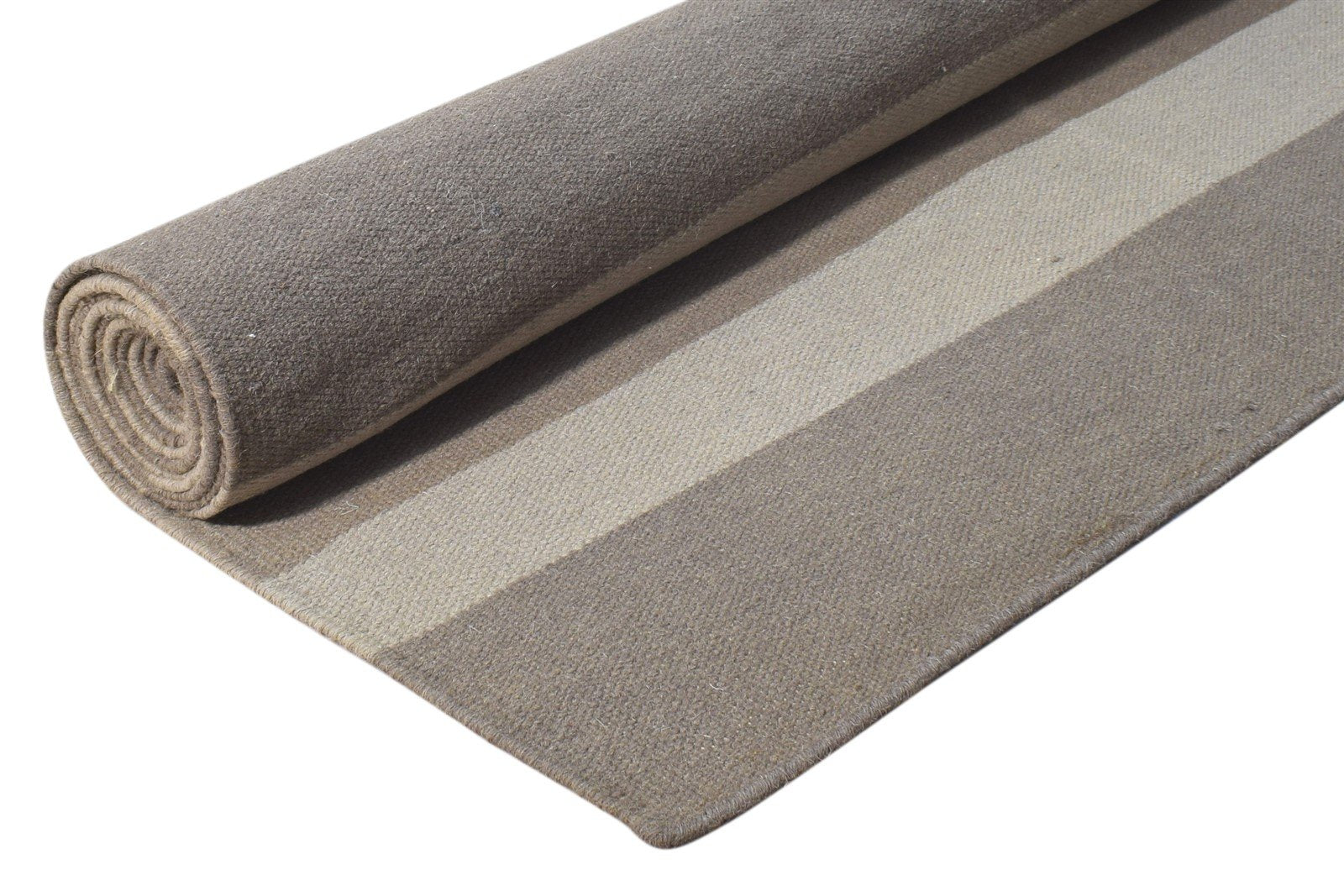 8' X 10' Rug Wool Brown Dhurrie Large Carpet 7865189040277