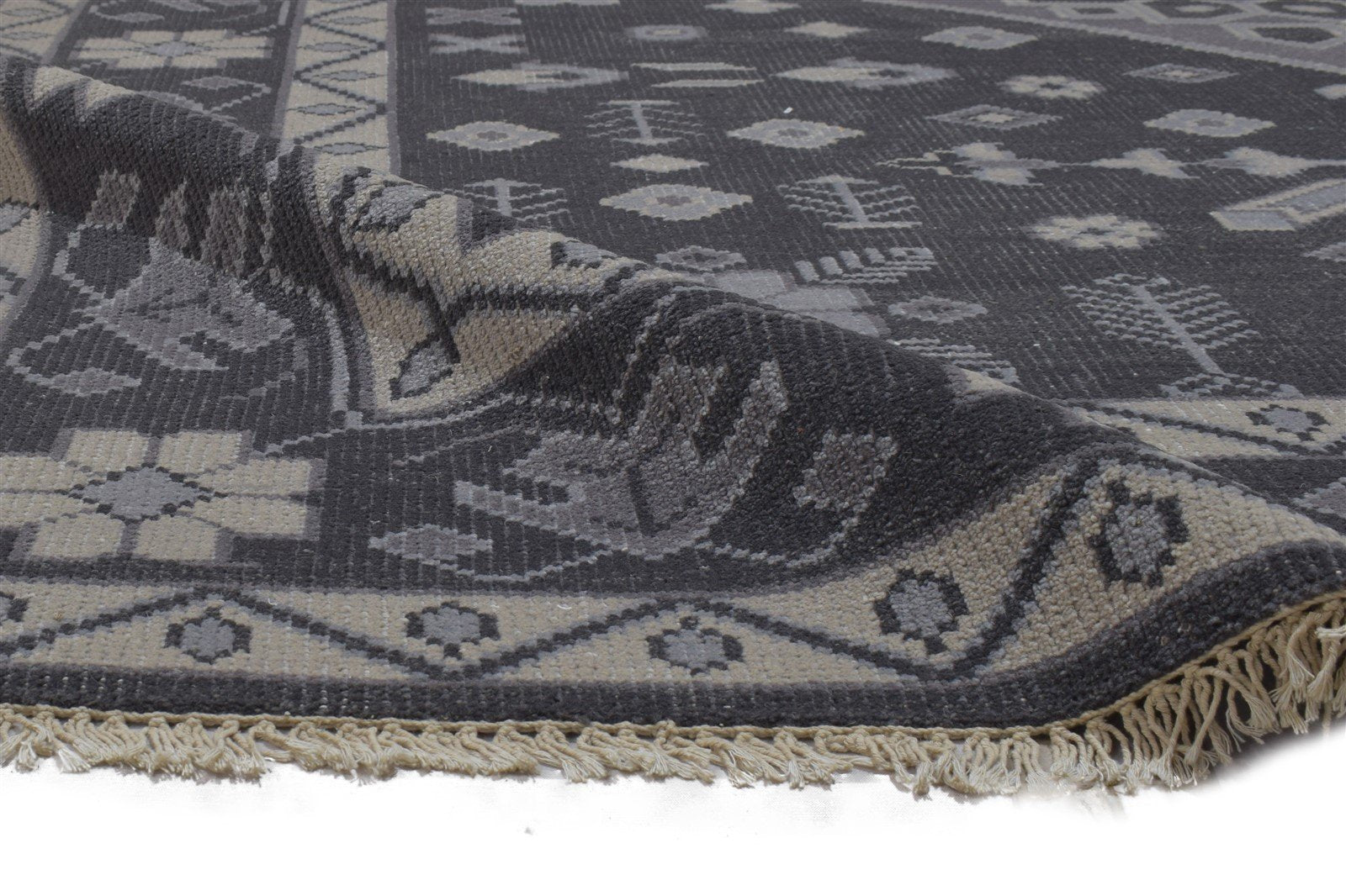 8' X 10' Rug Wool Charcoal Persian Hand Knotted Abadeh Oriental Large Carpet 7864176378005