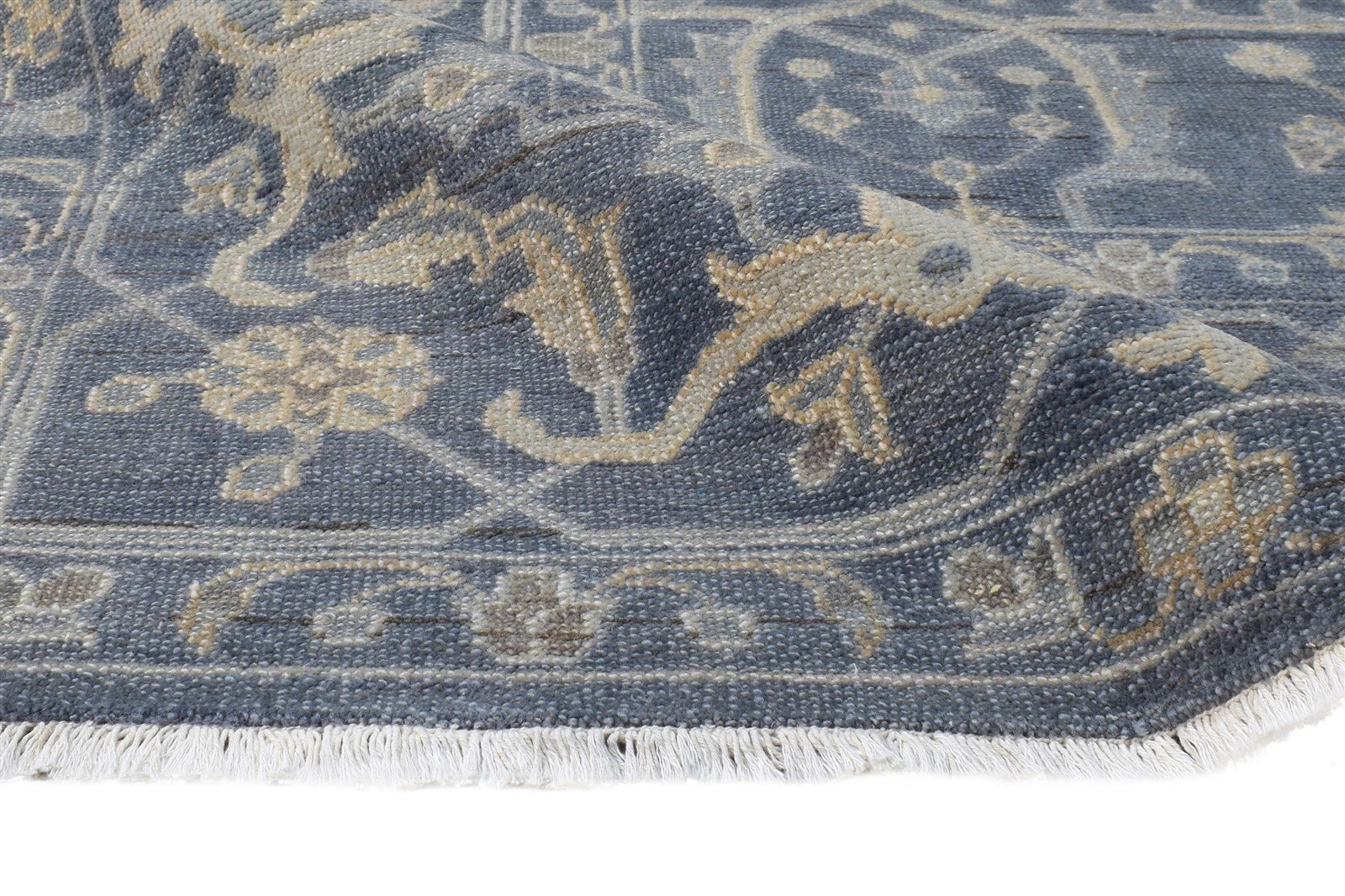 8' X 10' Rug Wool Charcoal Persian Hand Knotted Oushak Oriental Large Carpet 7865149128853