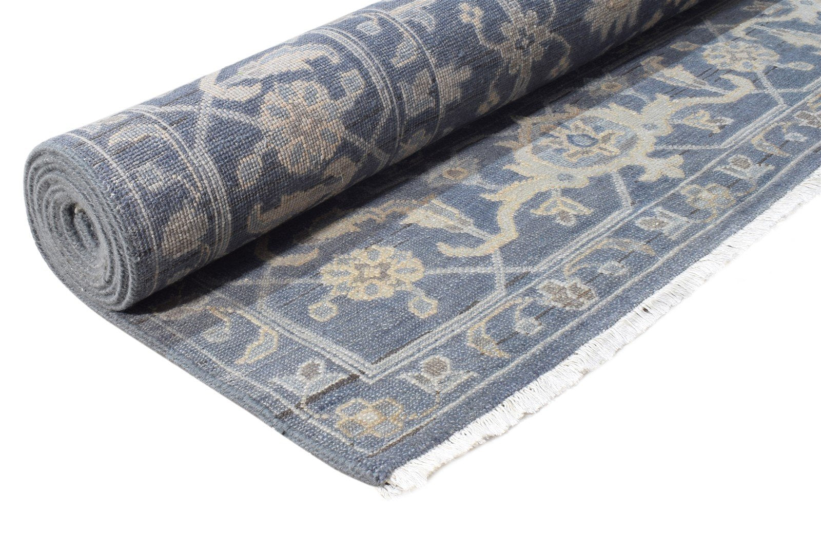 8' X 10' Rug Wool Charcoal Persian Hand Knotted Oushak Oriental Large Carpet 7865149128853