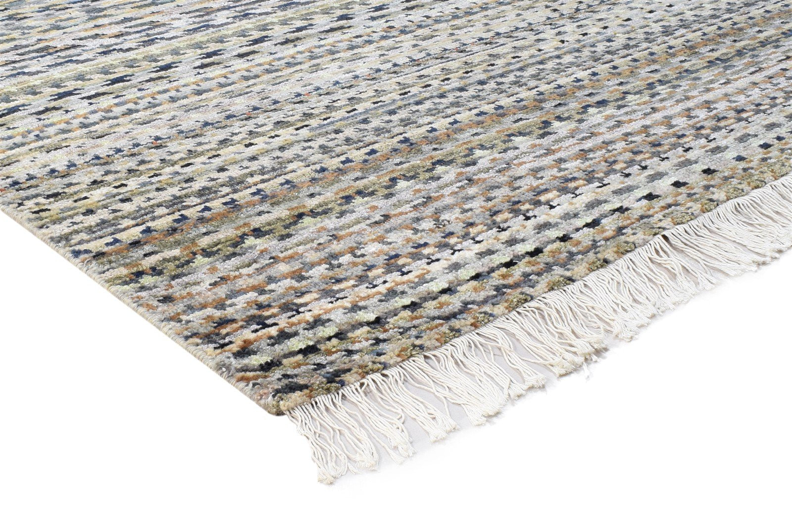 8' X 10' Rug Wool Cream Modern Hand Woven American Abstract Large Carpet 7864940298389