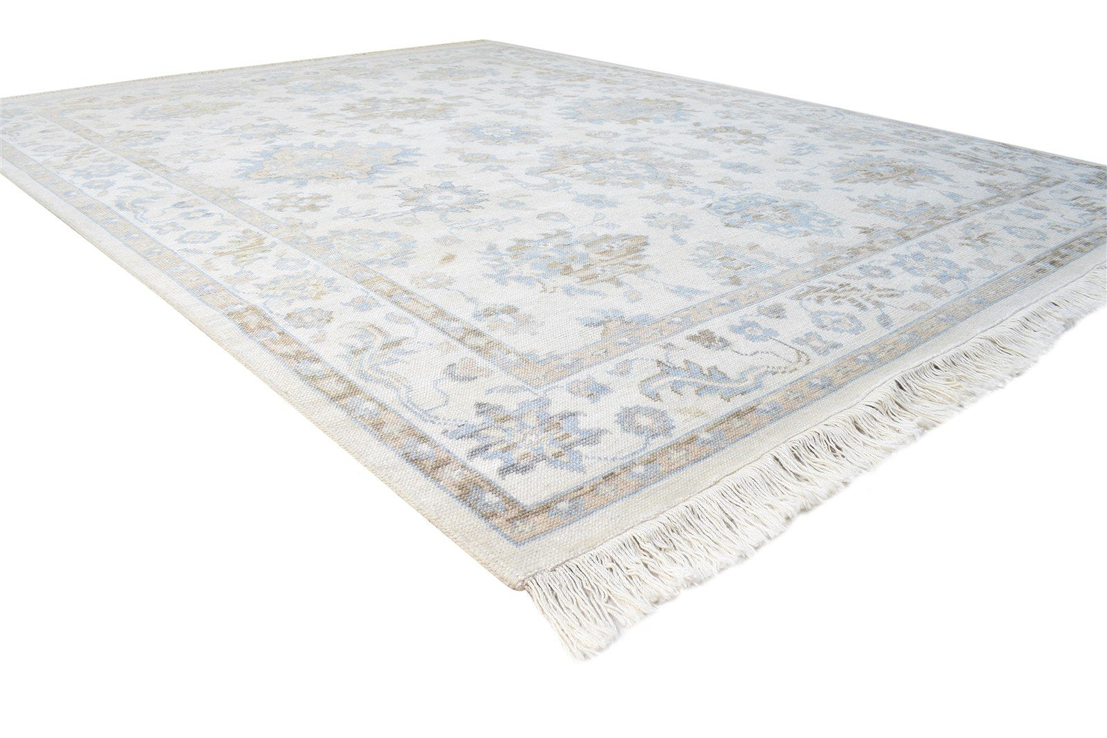 8' X 10' Rug Wool Cream Persian Hand Knotted Oushak Oriental Large Carpet 7864572936341