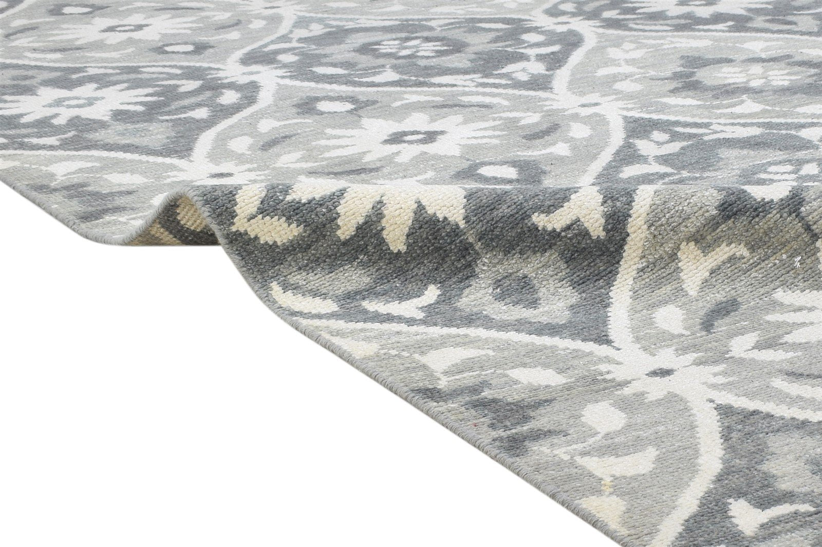 8' X 10' Rug Wool Dark Grey Modern Hand Knotted Moroccan Trellis Large Carpet 7864166514837