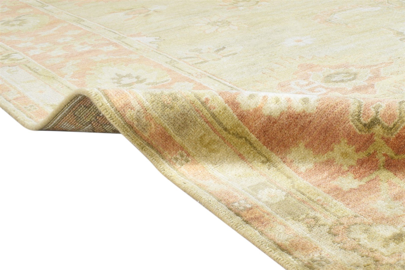 8' X 10' Rug Wool Green Persian Hand Knotted Oushak Oriental Large Carpet 7865010225301