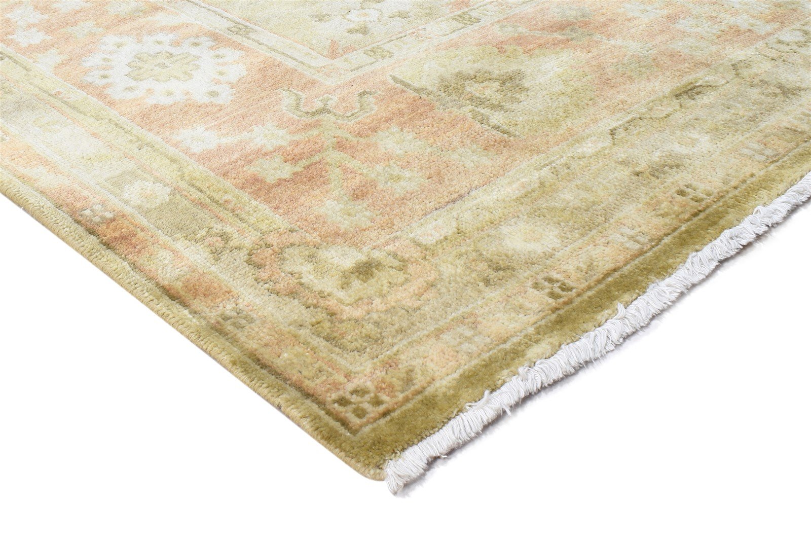8' X 10' Rug Wool Green Persian Hand Knotted Oushak Oriental Large Carpet 7865010225301