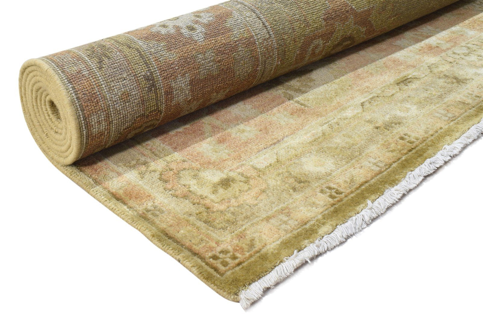 8' X 10' Rug Wool Green Persian Hand Knotted Oushak Oriental Large Carpet 7865010225301