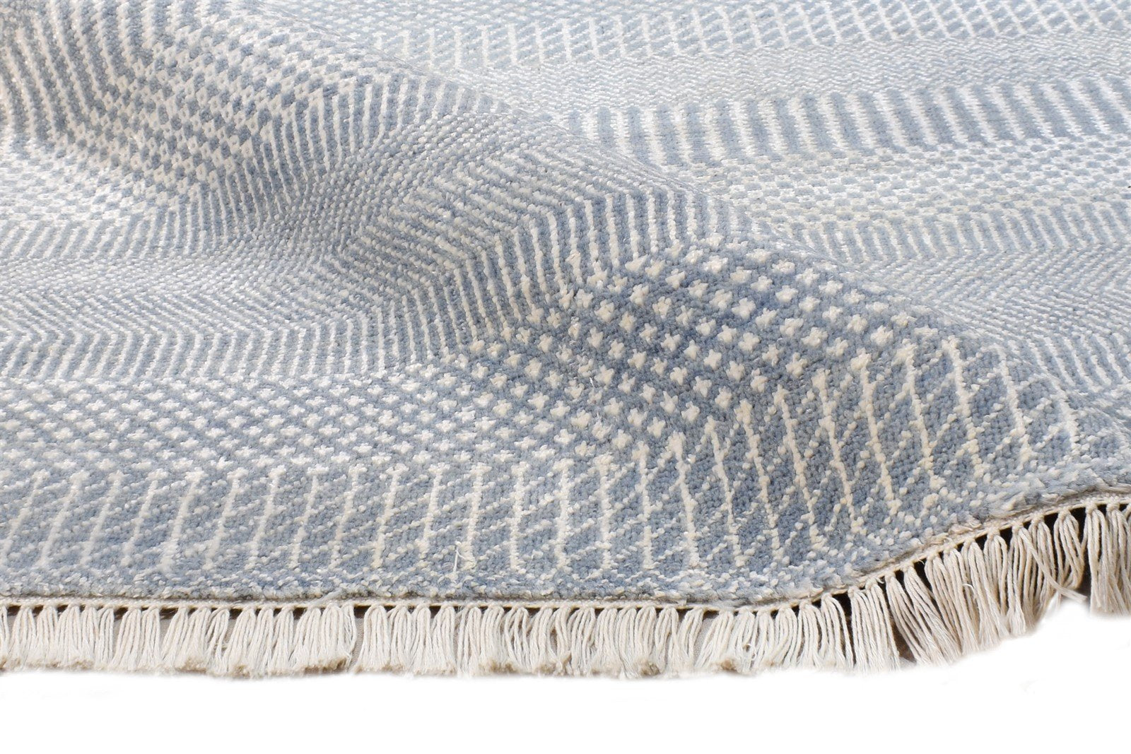 8' X 10' Rug Wool Grey Modern Hand Knotted Agra Grass Trellis Large Carpet 7865147949205