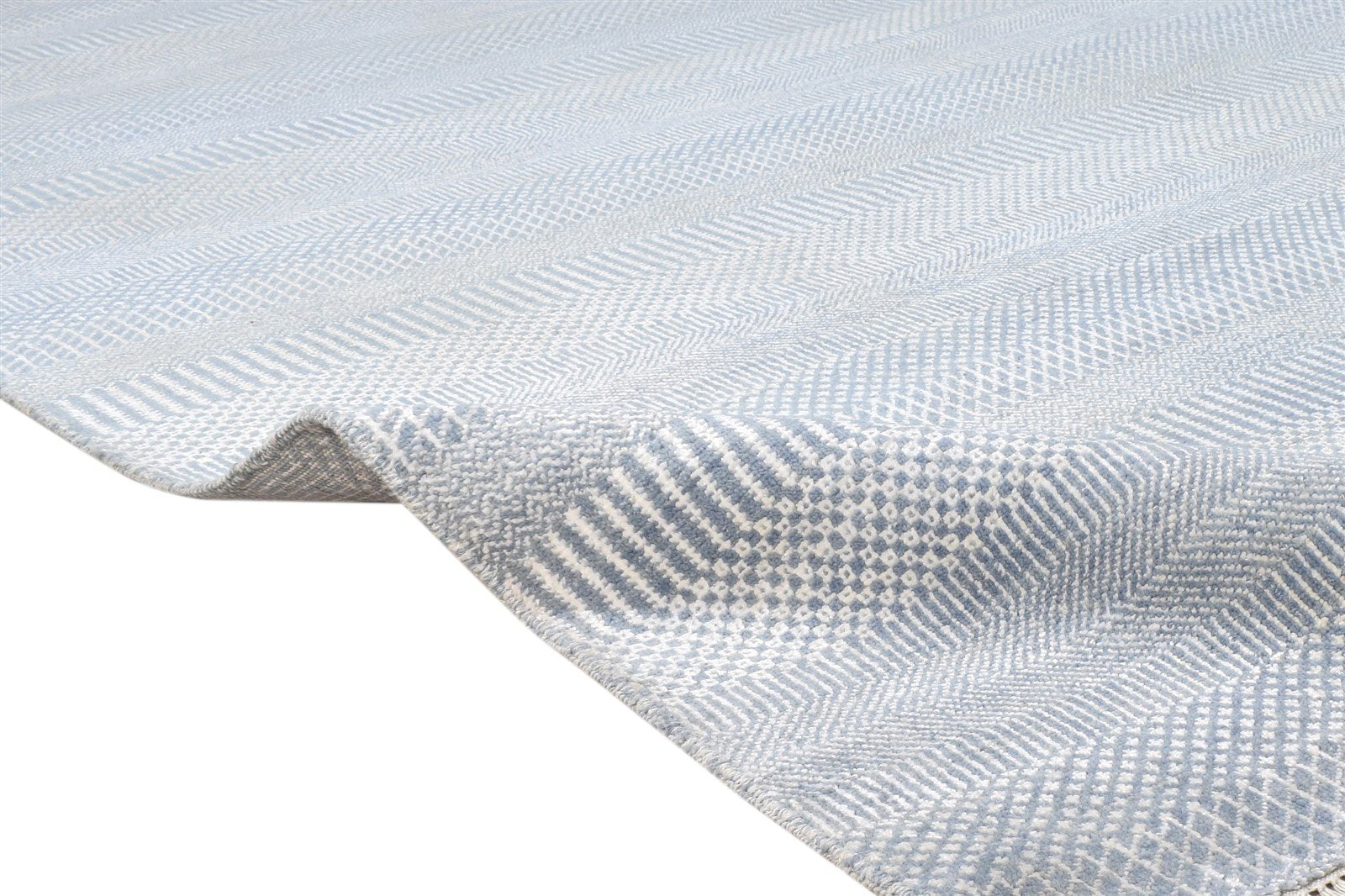 8' X 10' Rug Wool Grey Modern Hand Knotted Agra Grass Trellis Large Carpet 7865147949205