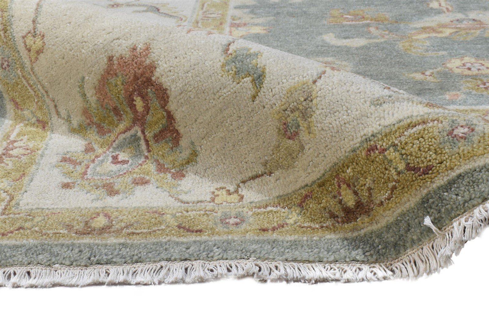 8' X 10' Rug Wool Grey Persian Hand Knotted Oushak Oriental Large Carpet 7864494194837