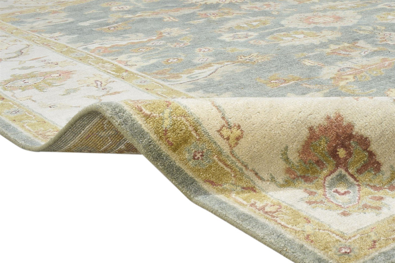 8' X 10' Rug Wool Grey Persian Hand Knotted Oushak Oriental Large Carpet 7864494194837