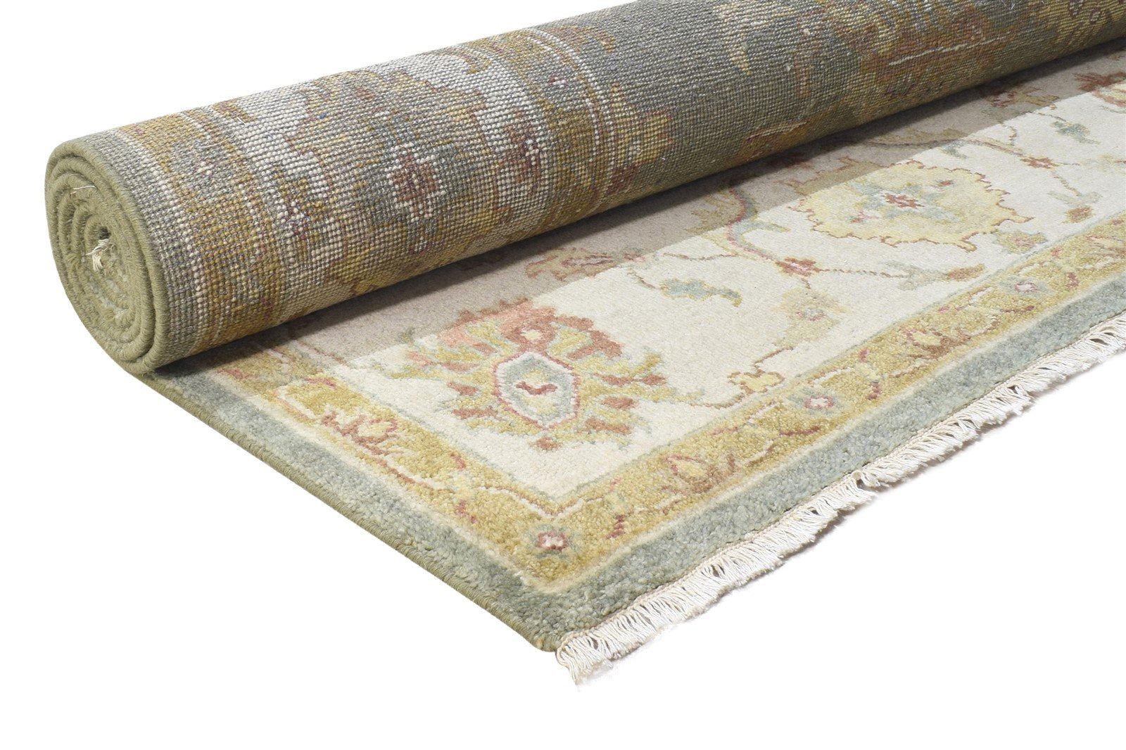 8' X 10' Rug Wool Grey Persian Hand Knotted Oushak Oriental Large Carpet 7864494194837