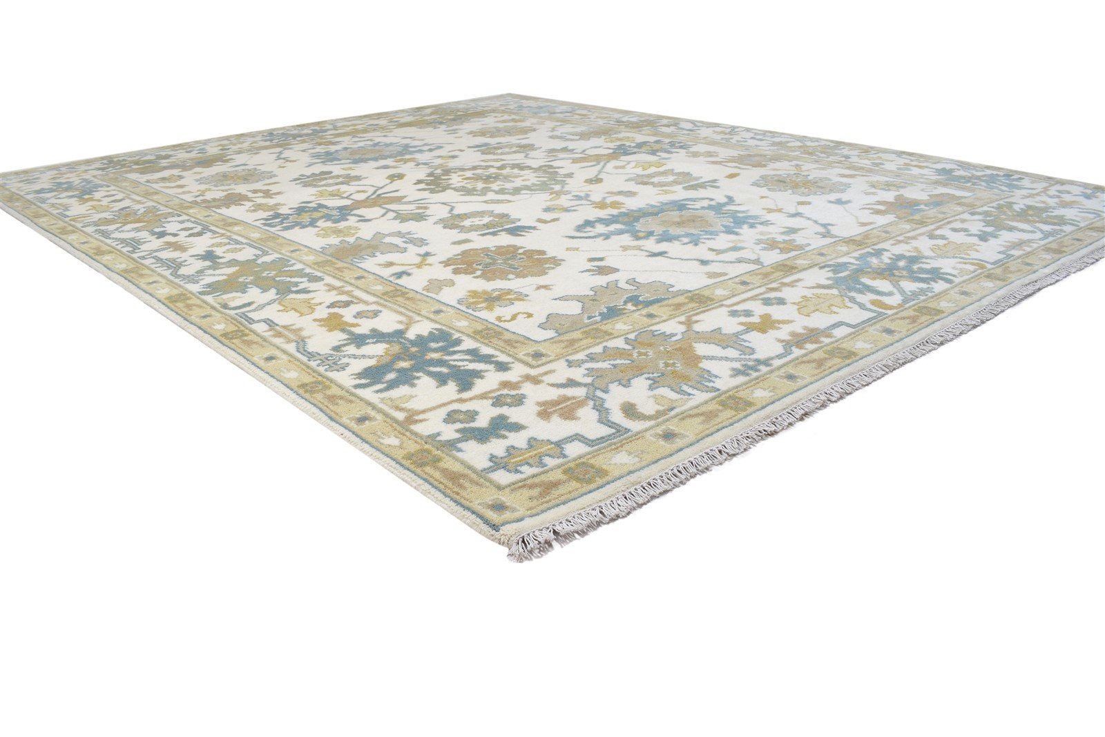 8' X 10' Rug Wool Ivory Persien Hand Knotted Oushak Oriental Large Carpet 7864324456597