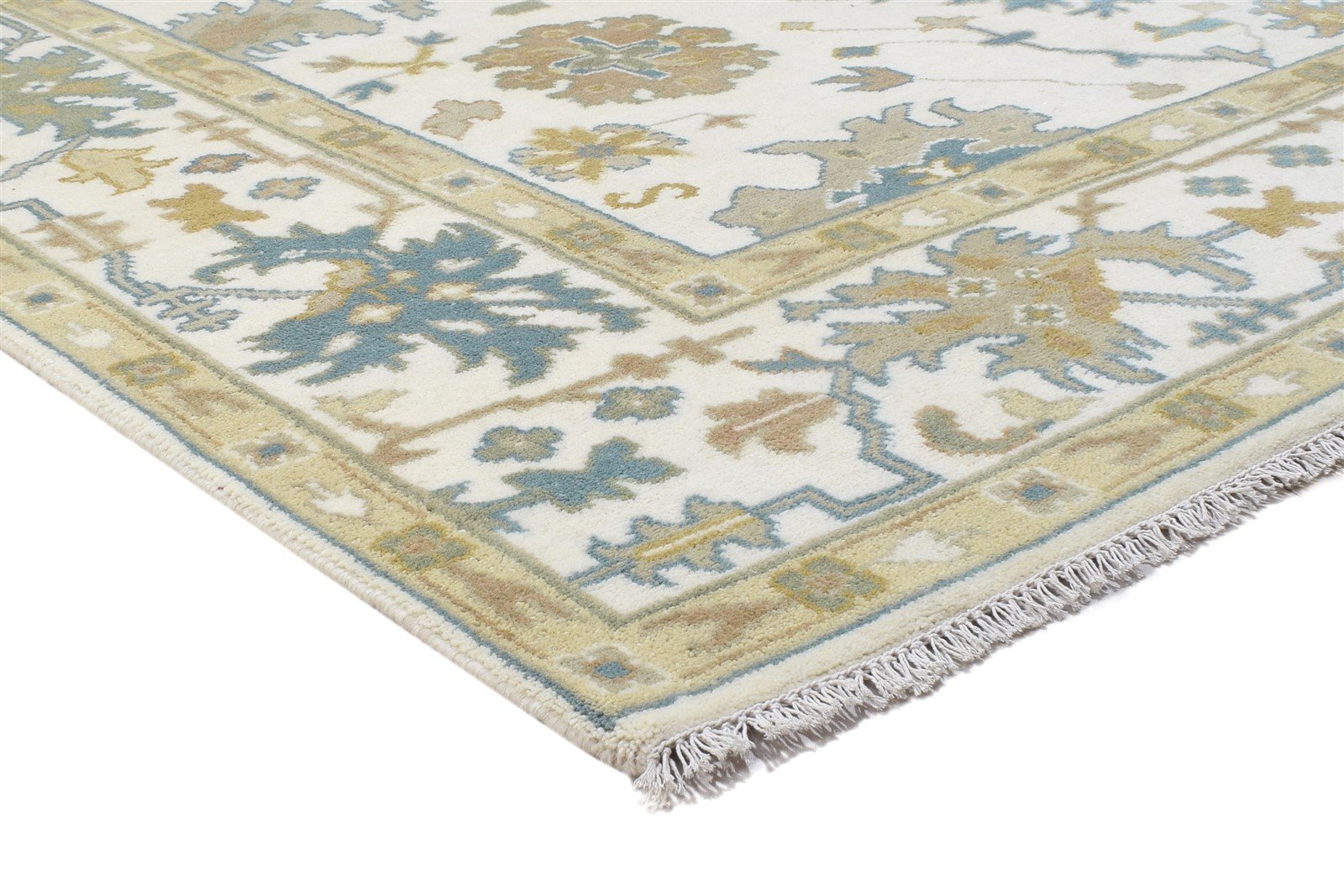 8' X 10' Rug Wool Ivory Persien Hand Knotted Oushak Oriental Large Carpet 7864324456597