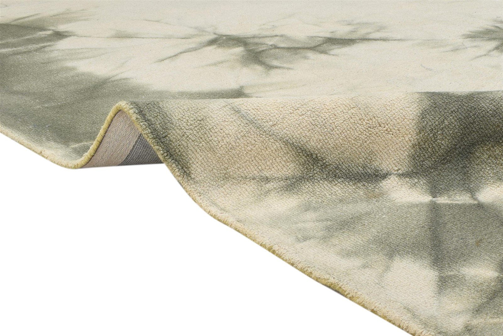 8' X 10' Rug Wool Khaki Modern Hand Tufted Shibori Tie Dye Large Carpet 7864305778837