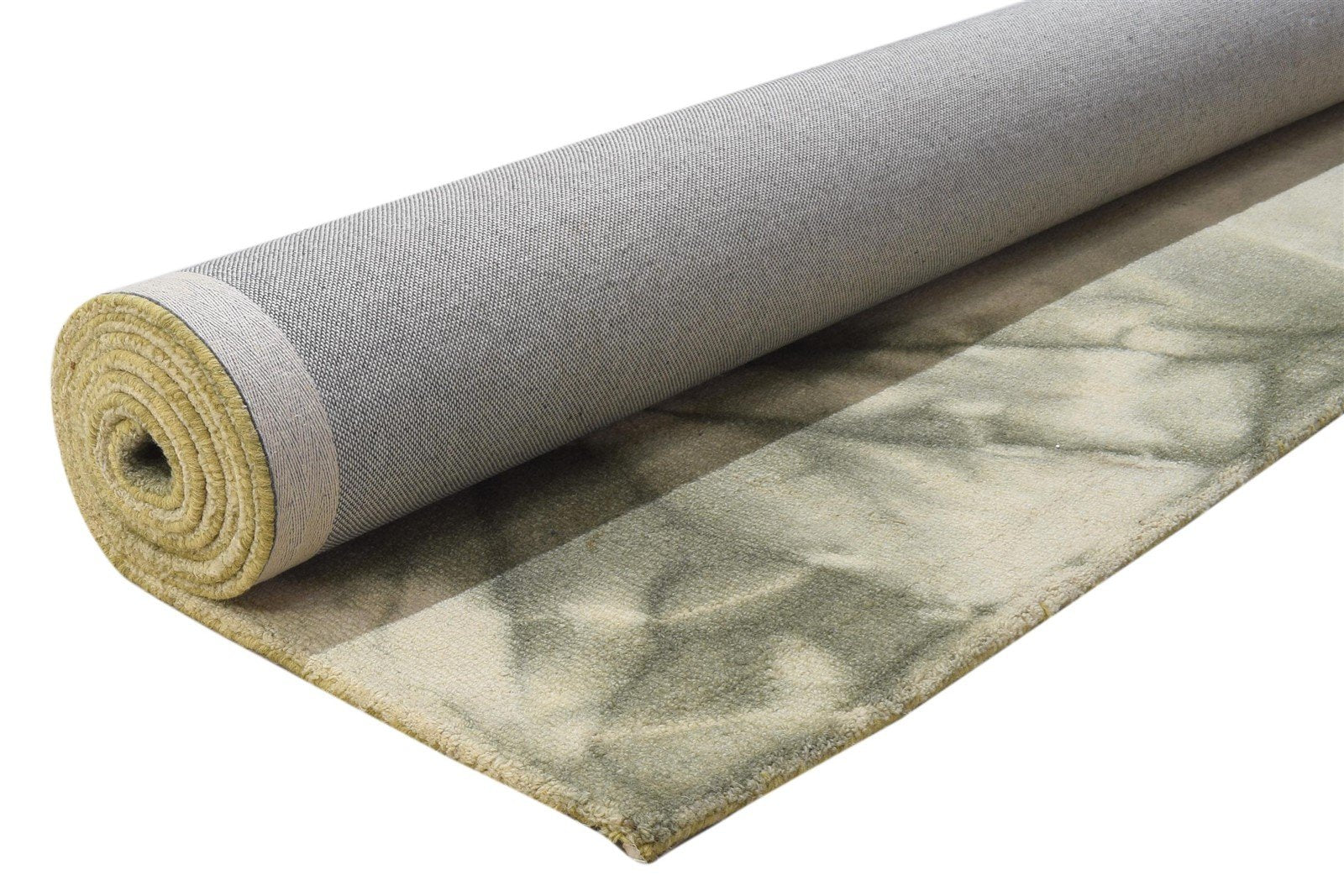 8' X 10' Rug Wool Khaki Modern Hand Tufted Shibori Tie Dye Large Carpet 7864305778837