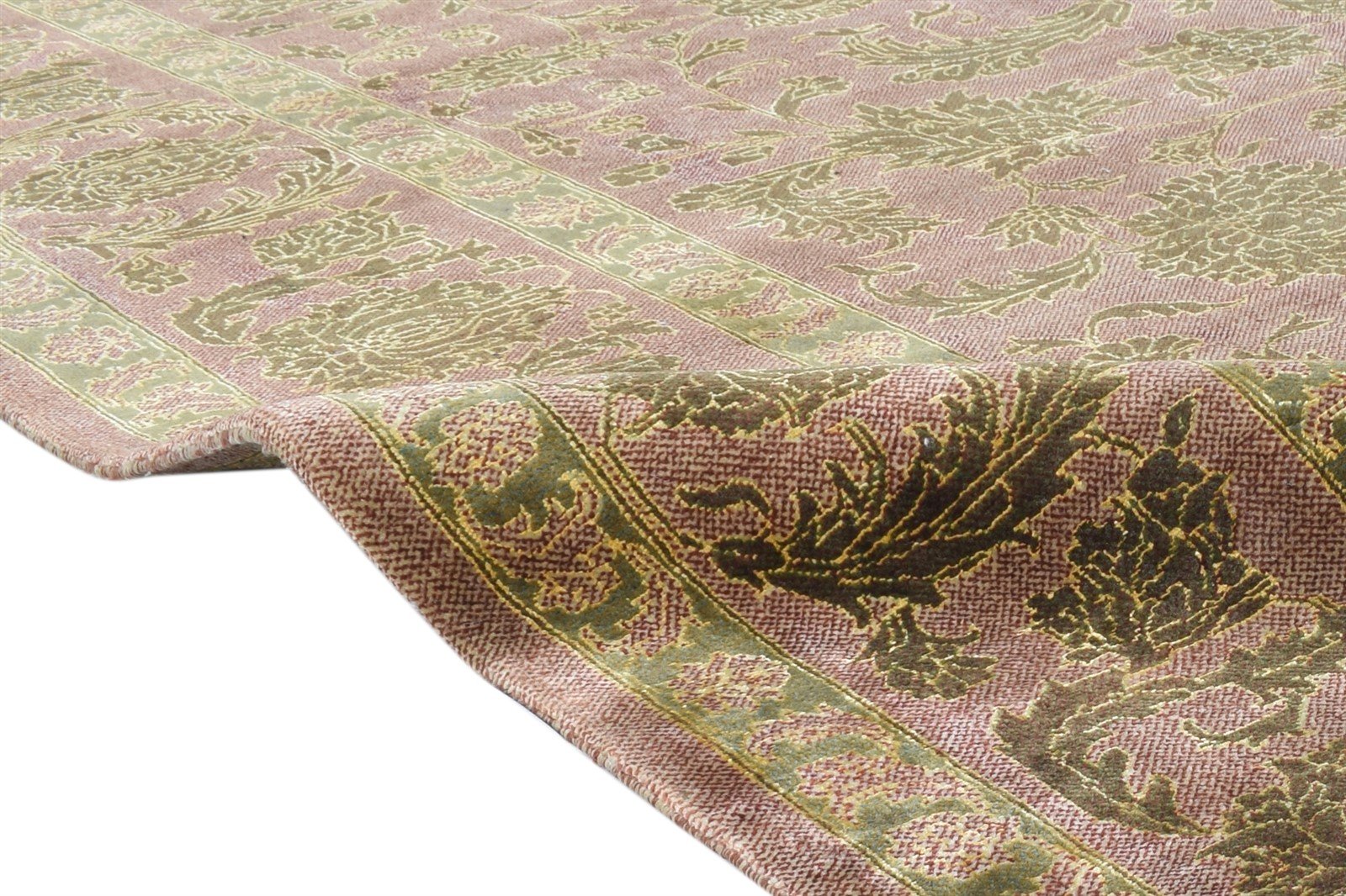 8' X 10' Rug Wool Pink Persian Hand Knotted Kashan Oriental Large Carpet 7864632737941