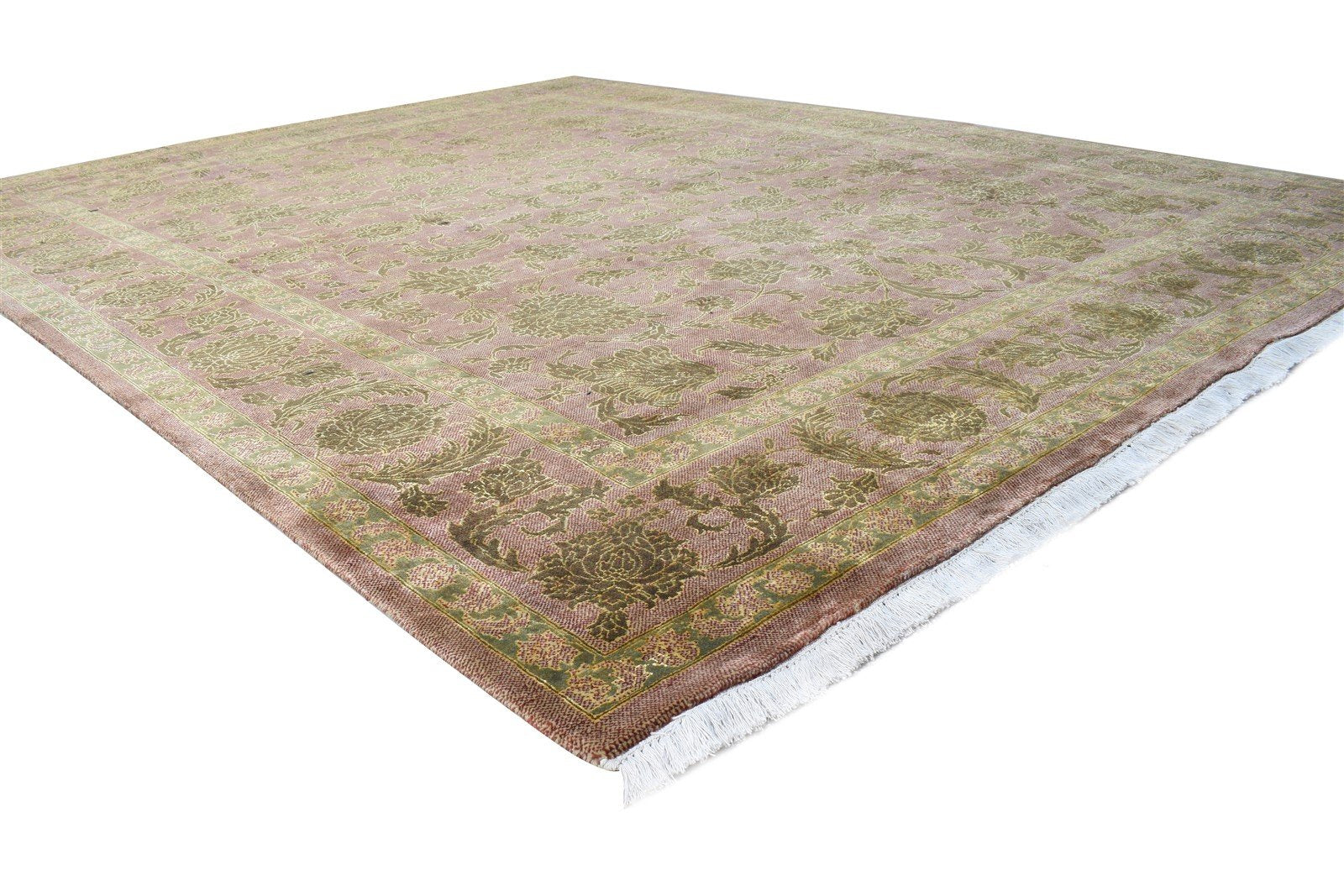 8' X 10' Rug Wool Pink Persian Hand Knotted Kashan Oriental Large Carpet 7864632737941