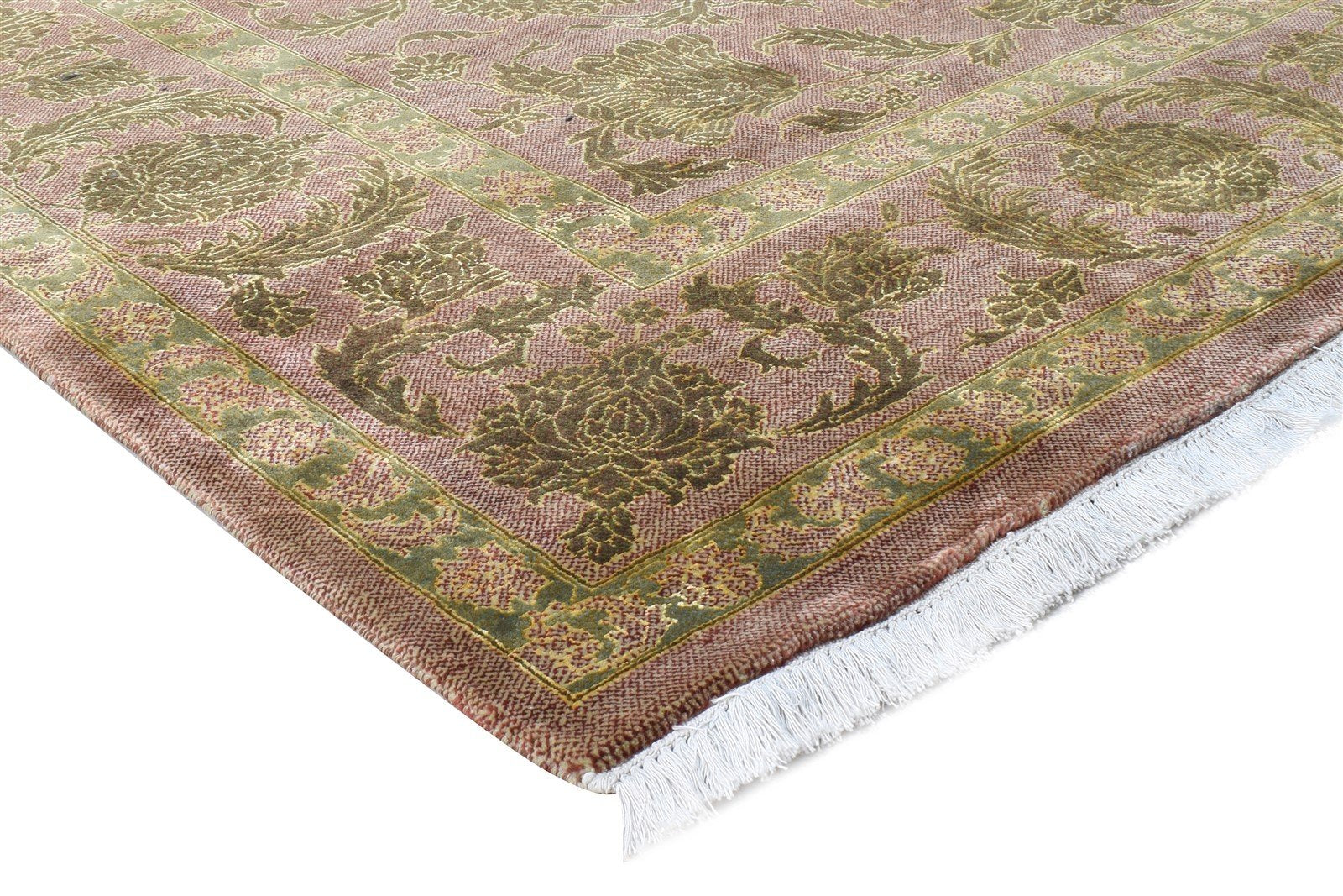 8' X 10' Rug Wool Pink Persian Hand Knotted Kashan Oriental Large Carpet 7864632737941