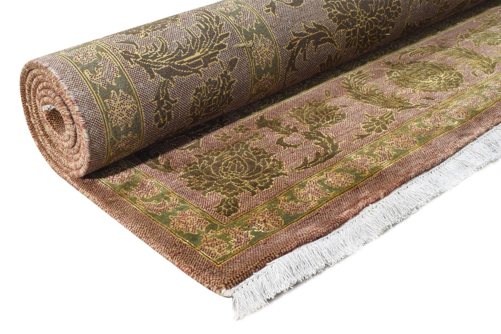8' X 10' Rug Wool Pink Persian Hand Knotted Kashan Oriental Large Carpet 7864632737941