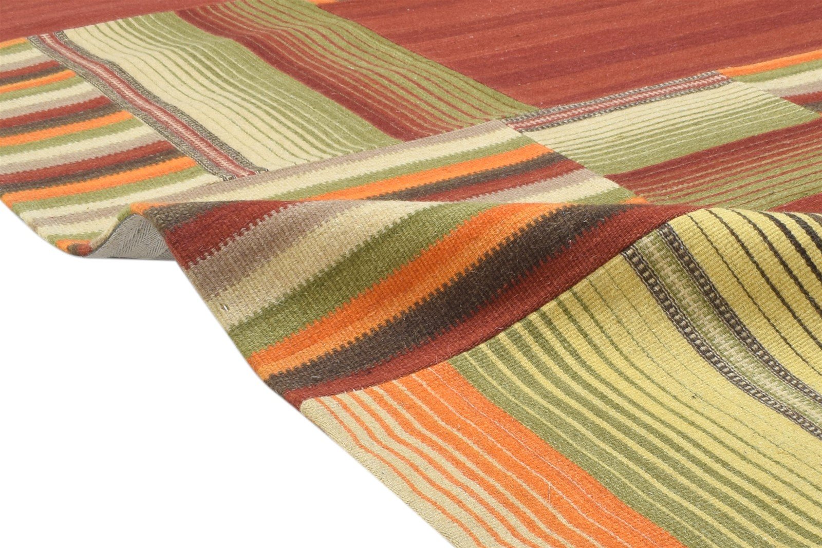 8' X 10' Rug Wool Red Modern Hand Tufted Scandinavian Geometric Large Carpet 7864109662357