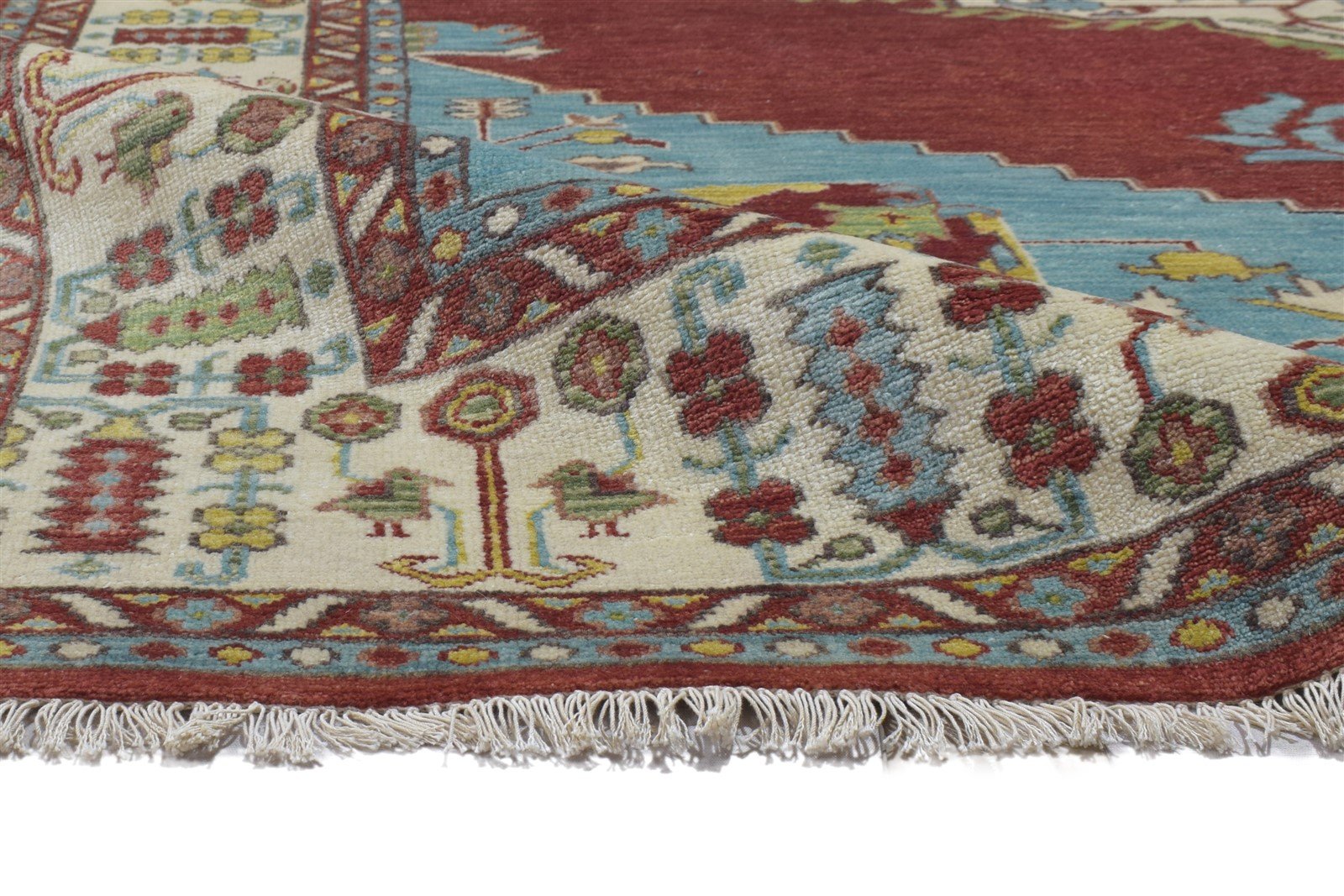 8' X 10' Rug Wool Red Persian Hand Knotted Serapi Oriental Large Carpet 7864192565397