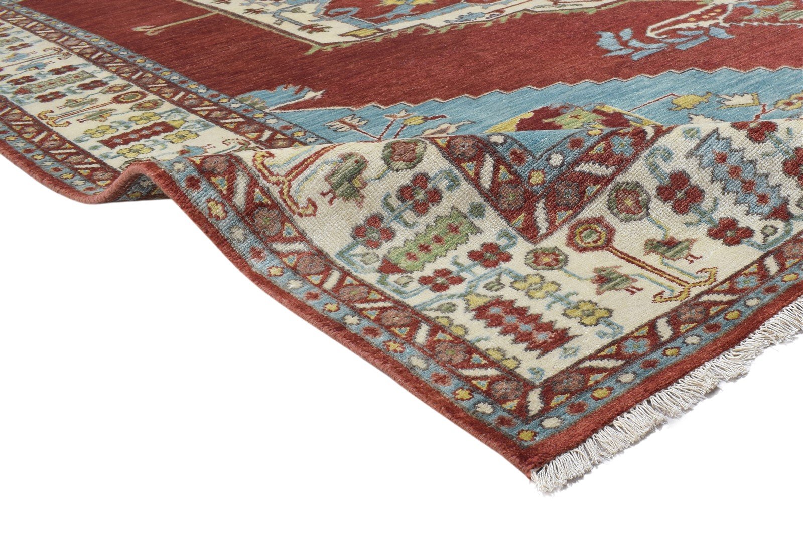 8' X 10' Rug Wool Red Persian Hand Knotted Serapi Oriental Large Carpet 7864192565397