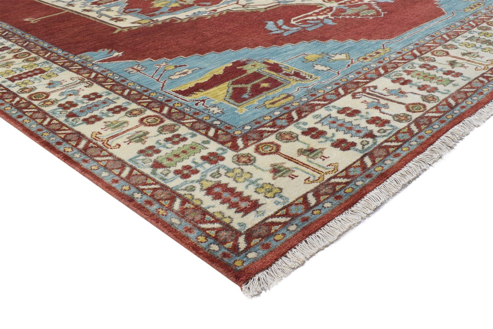 8' X 10' Rug Wool Red Persian Hand Knotted Serapi Oriental Large Carpet 7864192565397