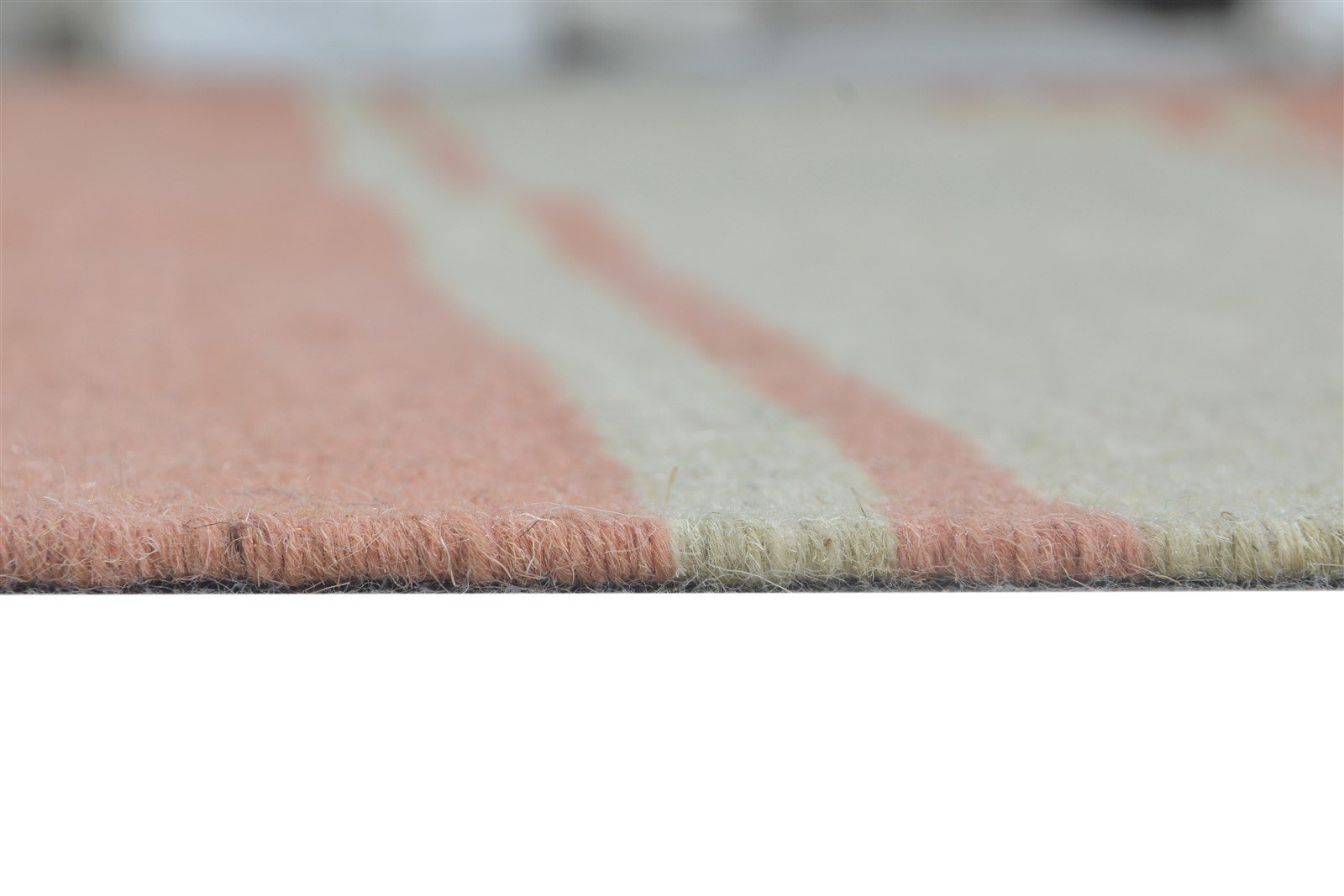 8' X 10' Rug Wool Rust Modern Dhurrie Scandinavian Striped Large Carpet 7865165349013