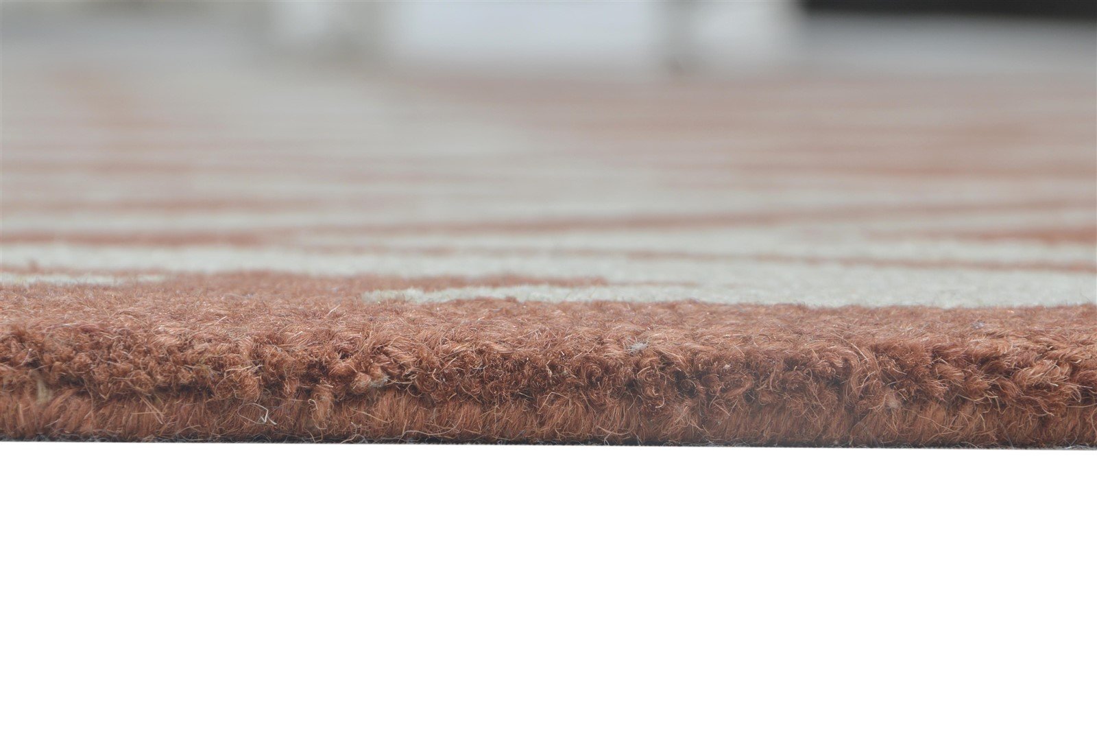 8' X 10' Rug Wool Rust Modern Hand Tufted Scandinavian Chevron Large Carpet 7864305418389