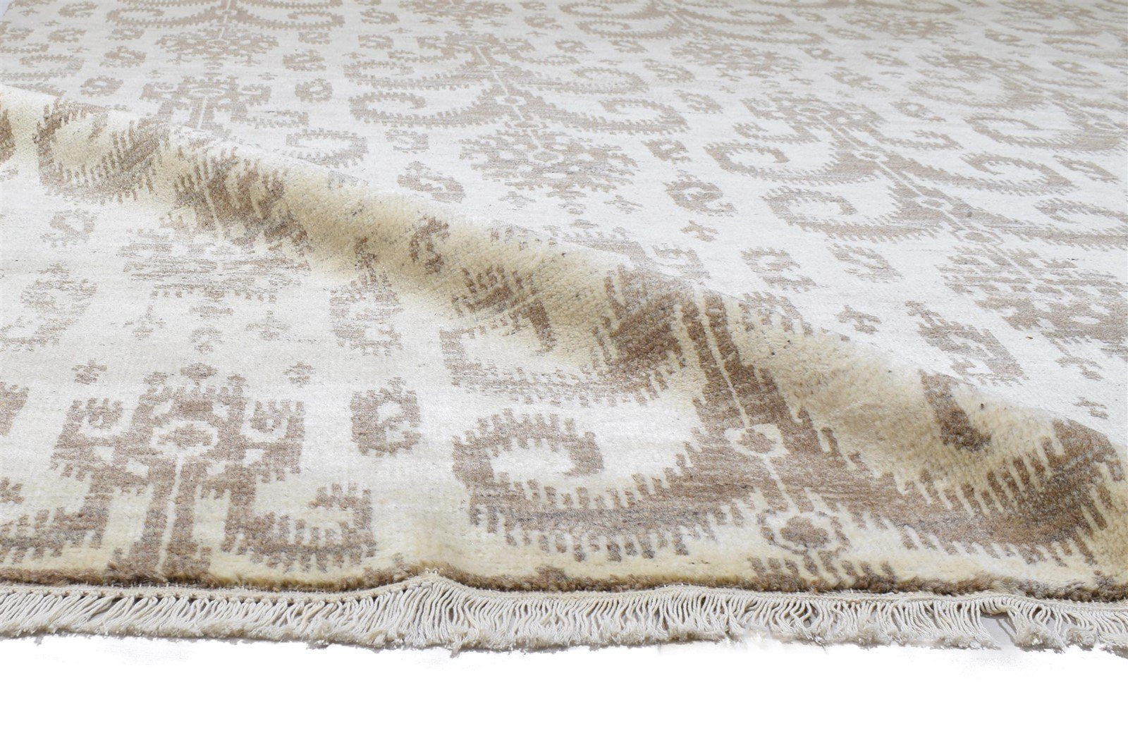 8' X 10' Rug Wool Sand Persian Hand Knotted Oriental Ikat Large Carpet 7864167760021