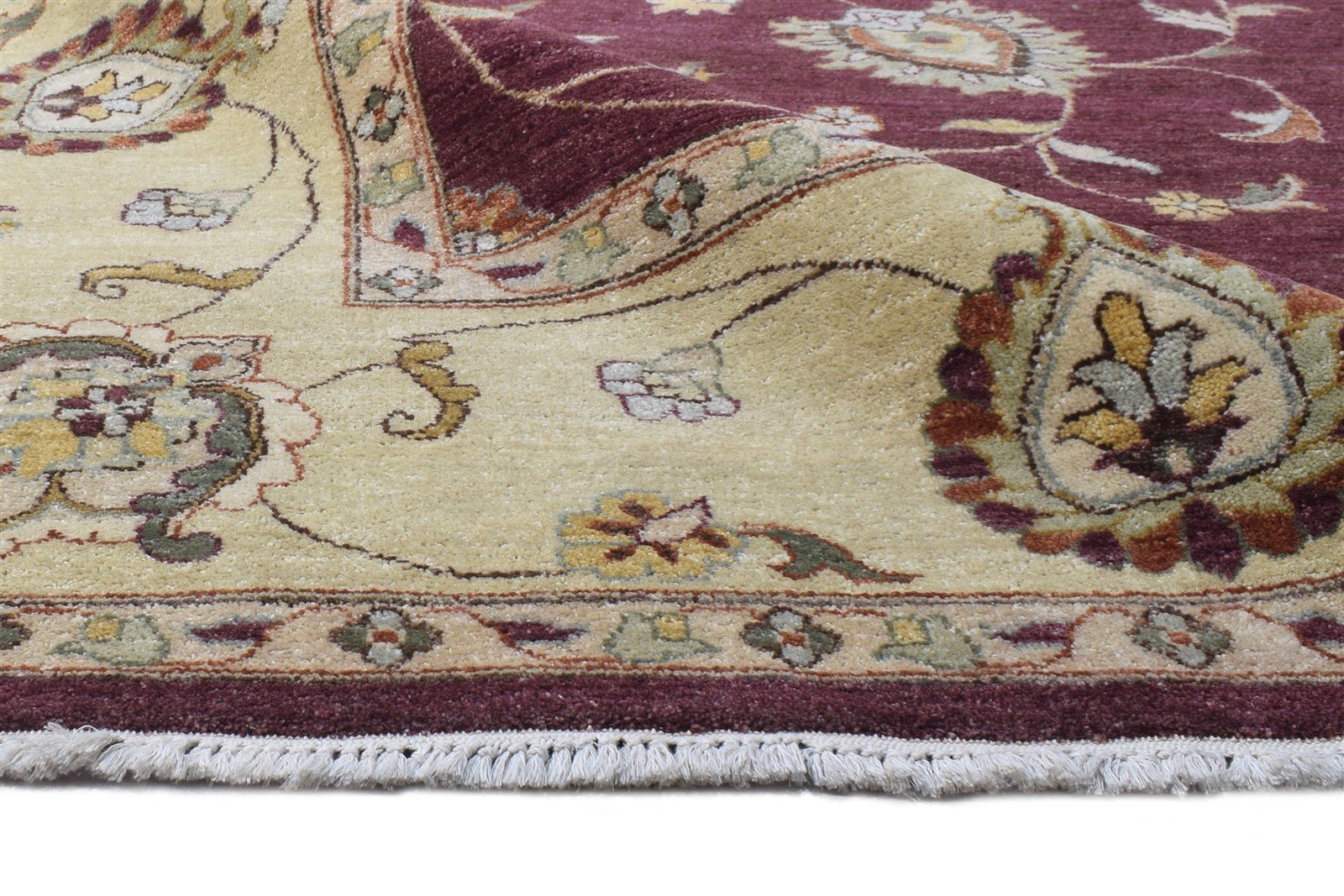 8' X 10' Rug Wool Wine Persian Hand Knotted Kashan Oriental Large Carpet 7864597577877