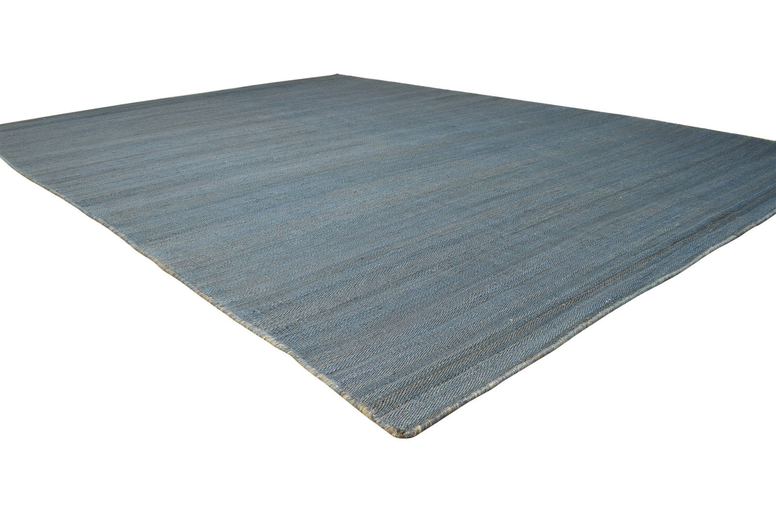 8' X 11' Rug Jute Blue Modern Hand Woven Scandinavian Striped Large Carpet 7864778064021