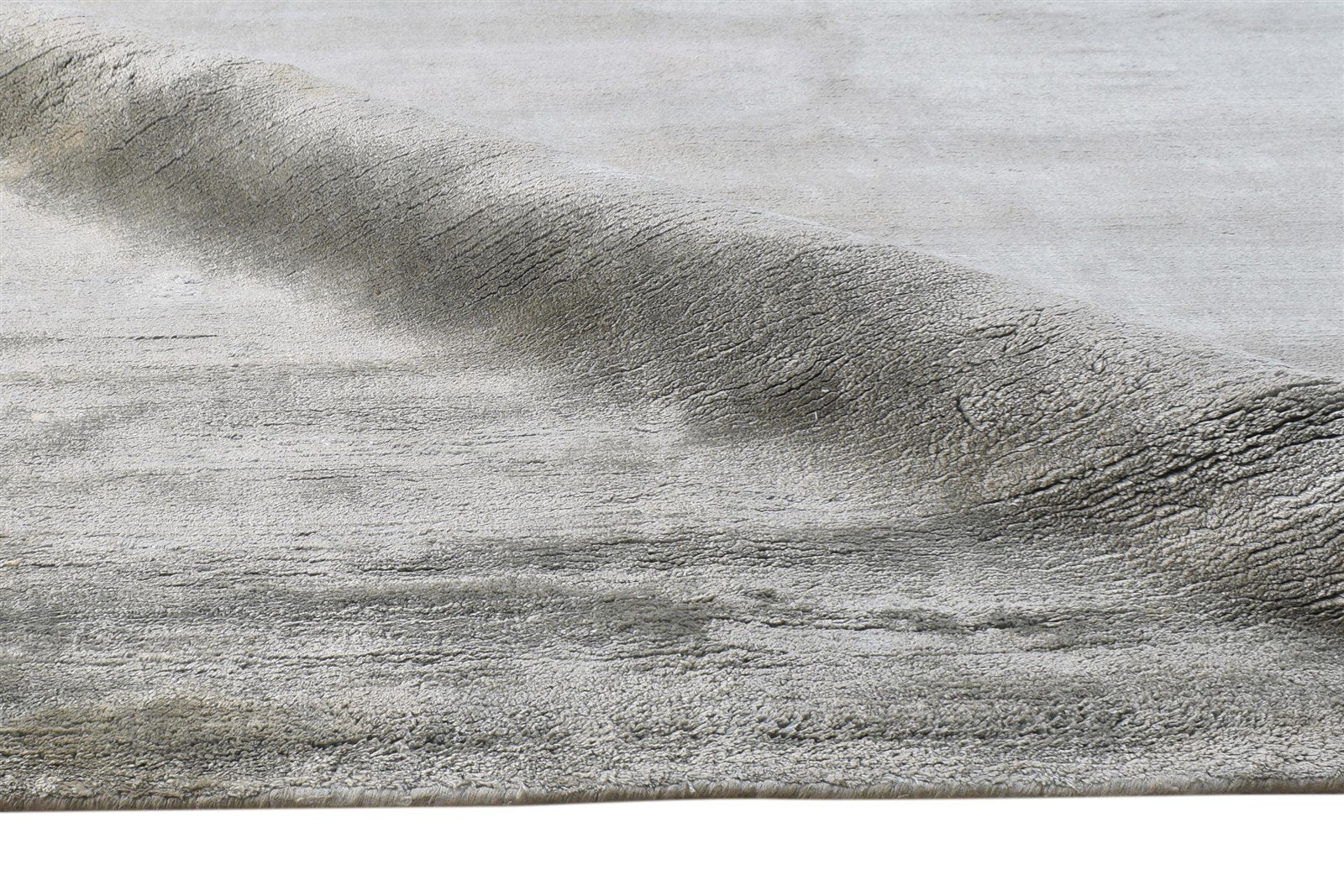 8' X 11' Rug Silk Grey Modern Hand Woven Scandinavian Solid Large Carpet 7864578474133