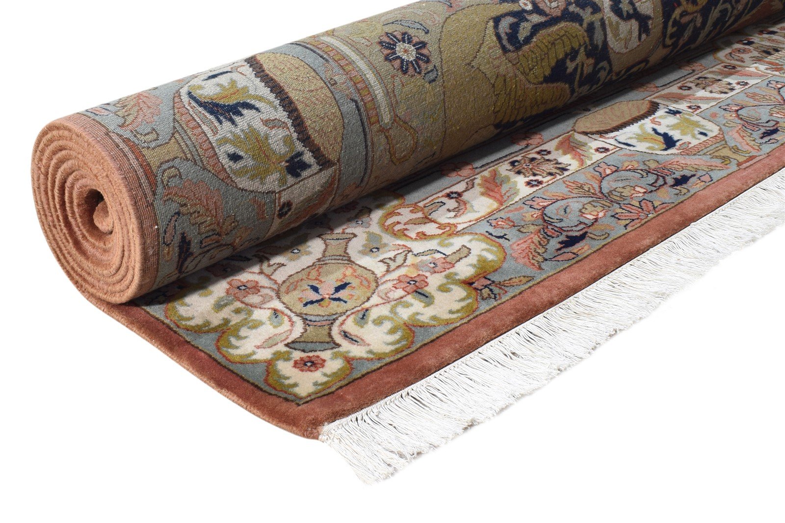 8' X 11' Rug Wool Navy Blue Persian Hand Knotted Kashan Oriental Large Carpet 7864635719829