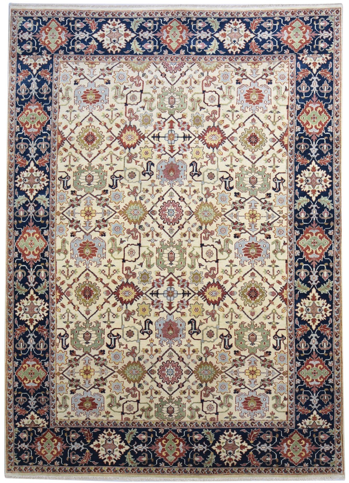 8' X 12' Rug Wool Beige Persian Hand Knotted Kashan Oriental Large Carpet 7864194859157