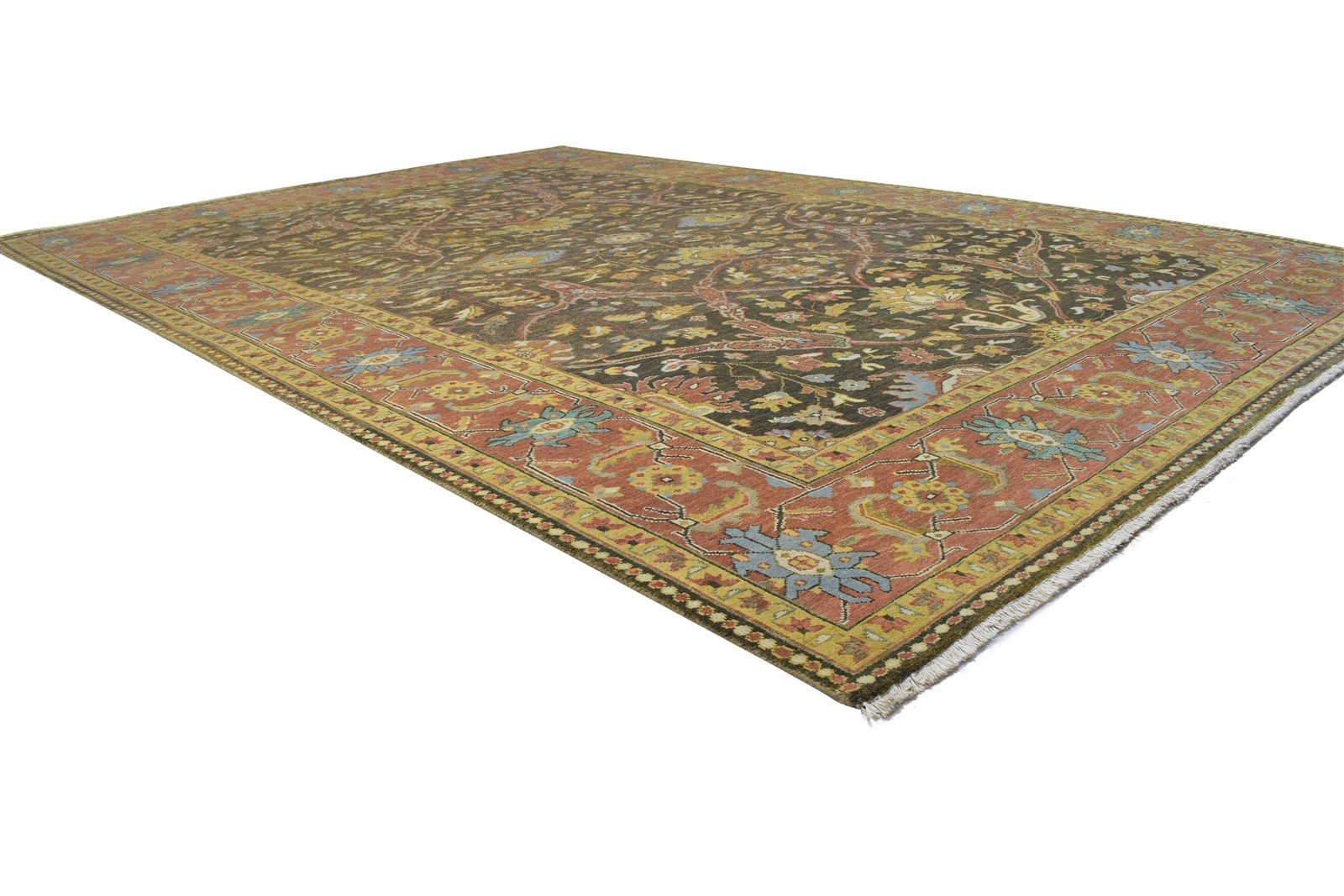 Rhodia 8' X 12' Rug Wool Charcoal Persian Hand Knotted Mughal Oriental 7864203116693