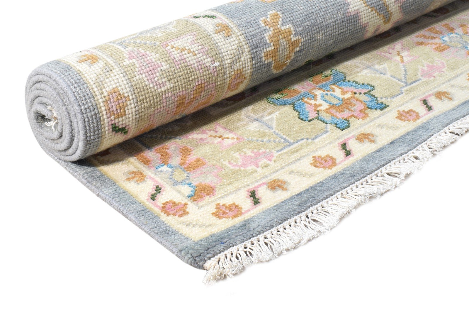 8' X 7' Rug Wool Grey Persian Hand Knotted Oushak Oriental Large Carpet 7865140543637
