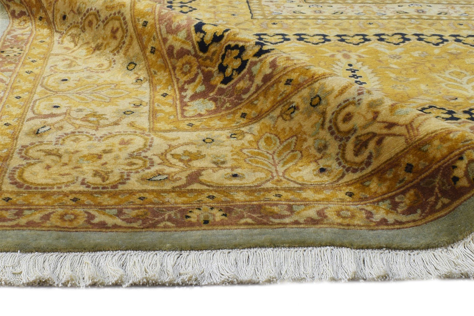 Kayley 8' X 9' Rug Wool Gold Persian Hand Knotted Kashan Oriental 7864634048661