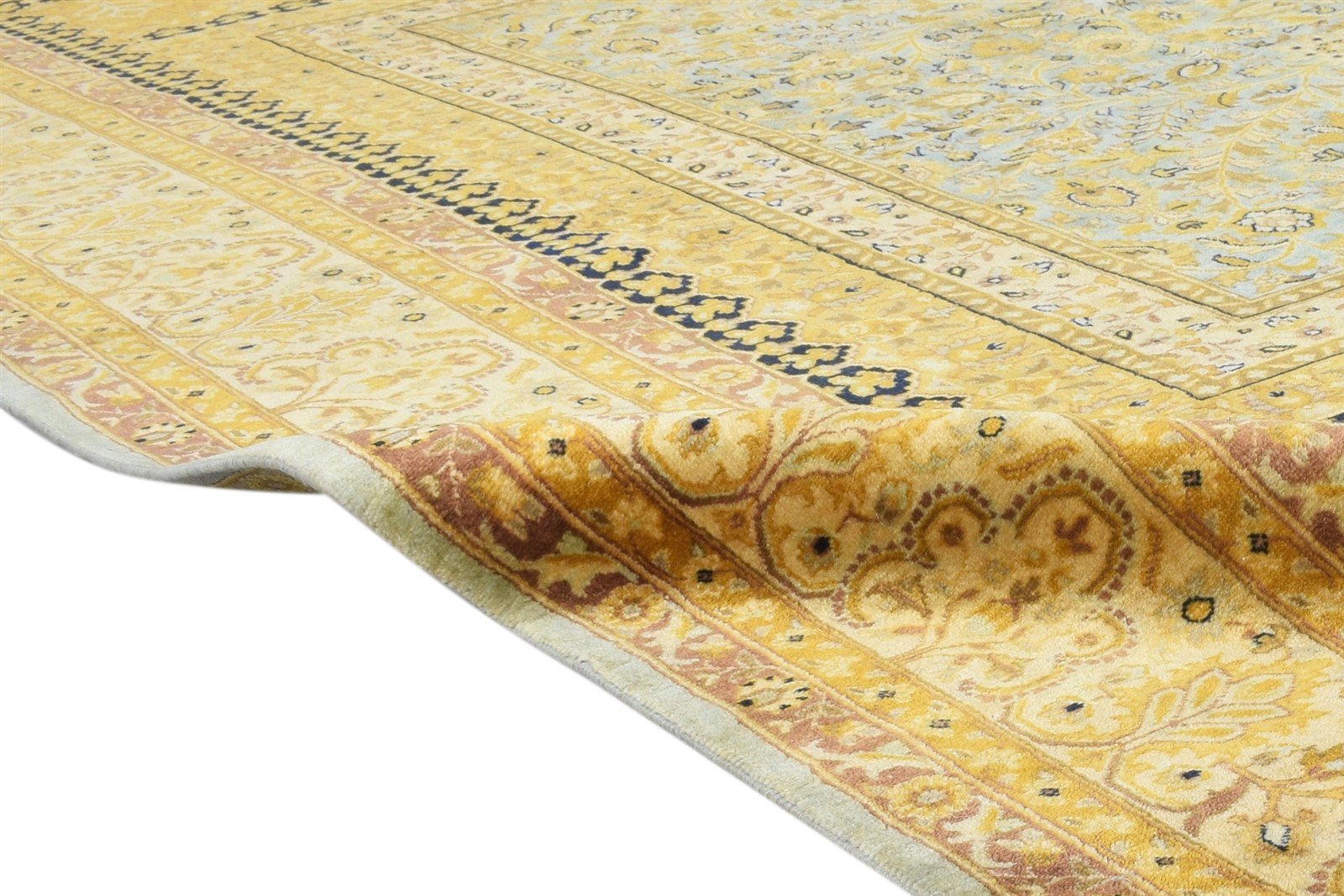 Kayley 8' X 9' Rug Wool Gold Persian Hand Knotted Kashan Oriental 7864634048661